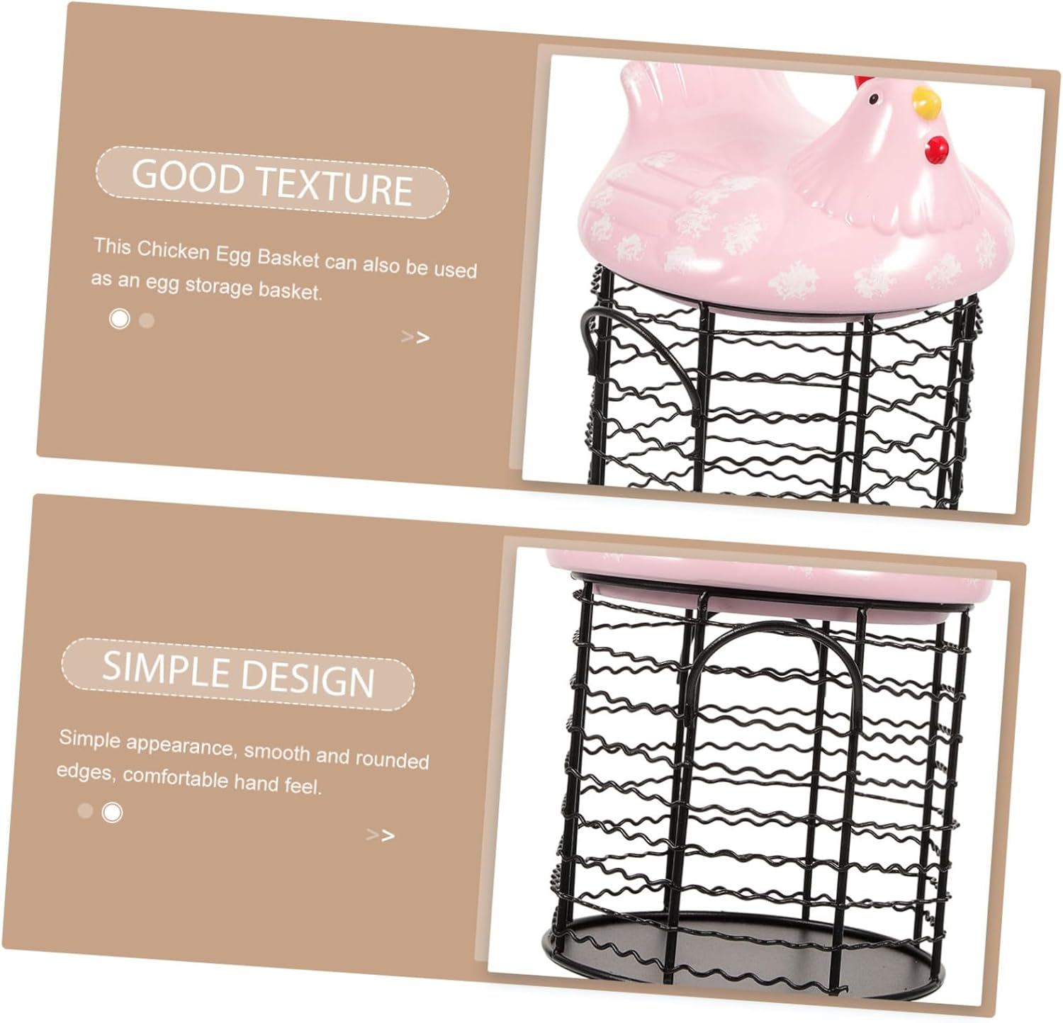 Mikinona Hen Shape Basket Premium Storage for Fruits Eggs Vegetables Farmhouse Style Kitchen Decor for Home Restaurant Buffet Party Use image number 3