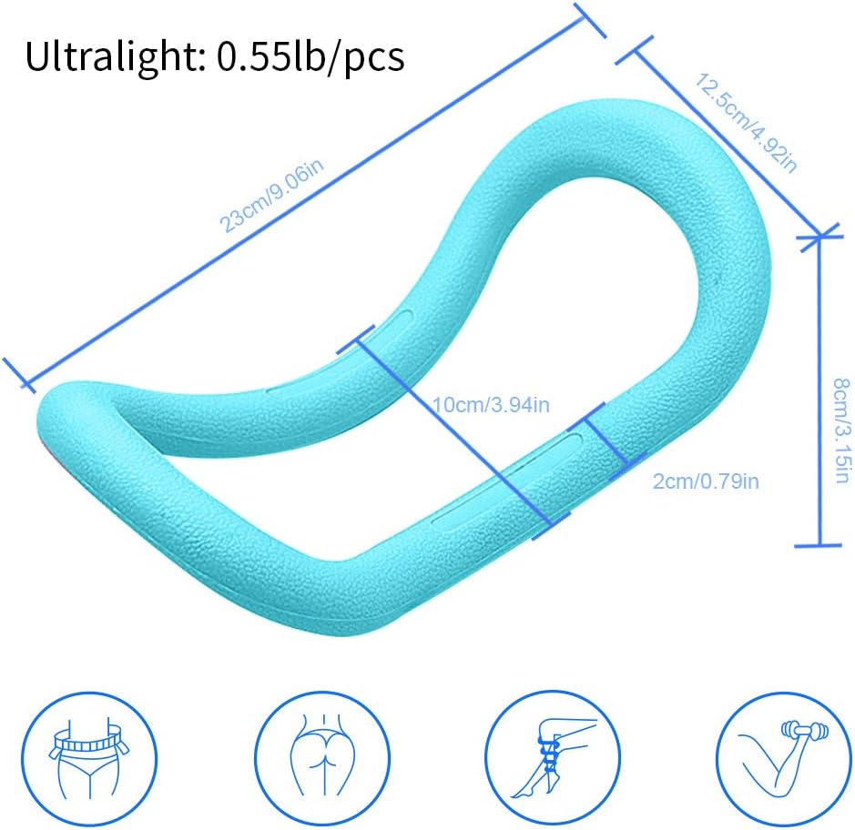 Sunsign 2 Pack Adjustable Soft Yoga Ring Pilates Ring Fitness Ring Full Body Toning Fitness Circle Great for Shoulder Back Arm Leg Pain Green image number 1