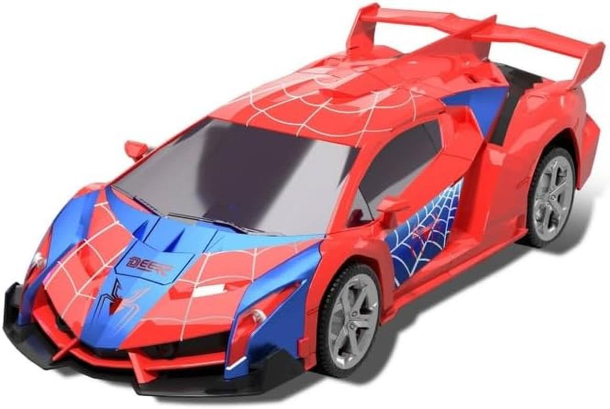 DEERC Spider RC Car Transform Robot, 2.4Ghz Remote Control Spider Cars for Kids, 1:18 Scale Robot Toy Car W/One-Key Transformation, 360&deg; Rotation, Auto Mode, Rechargeable Battery, Robot for Man Boys