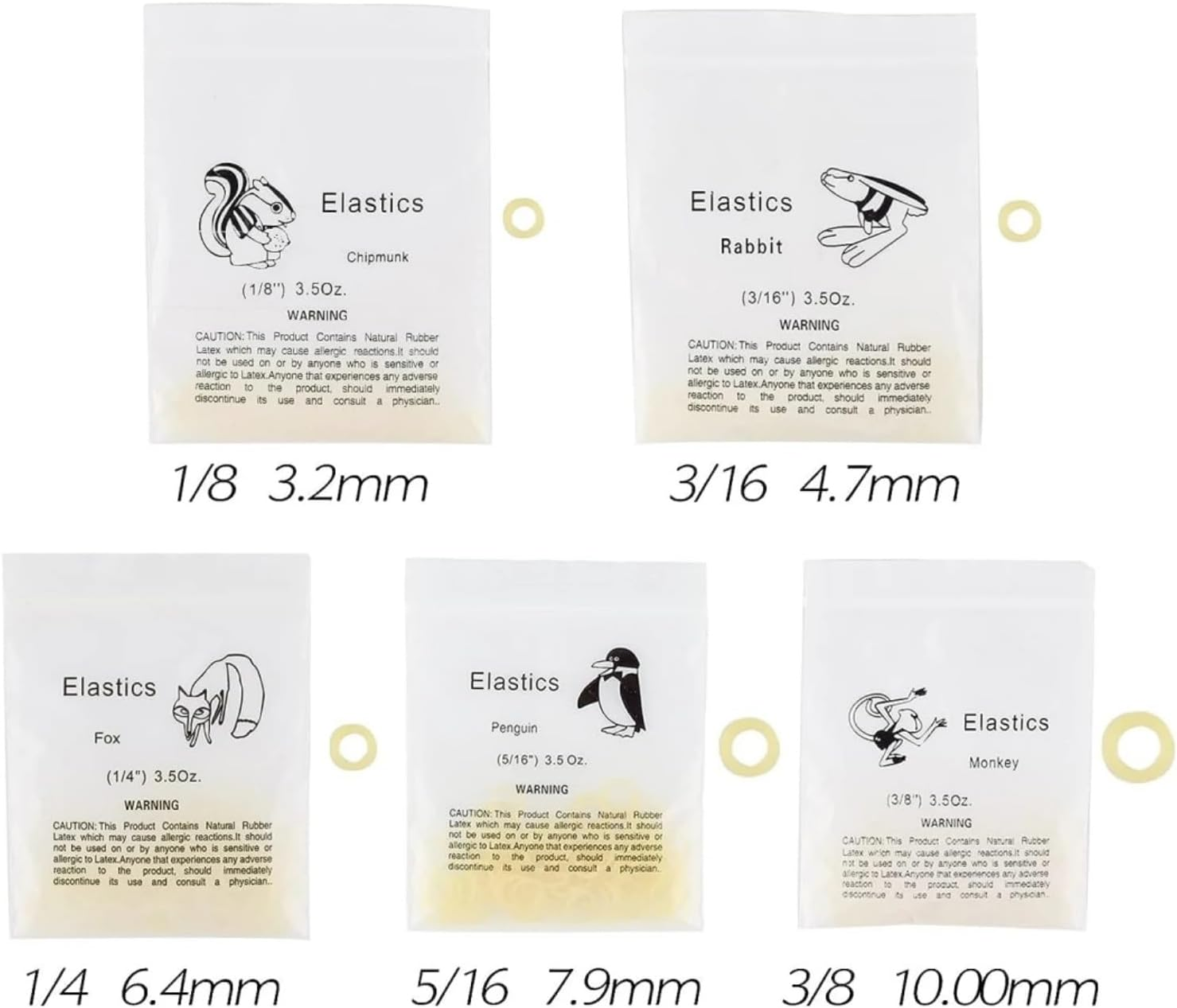 Orthodontic Elastic Rubber Bands, 200PCS 1/4" Orthodontic Rubber Band for Crooked Teeth, Tooth Gaps, Hairbands, Braids (Fox, 3.5 Oz) image number 3