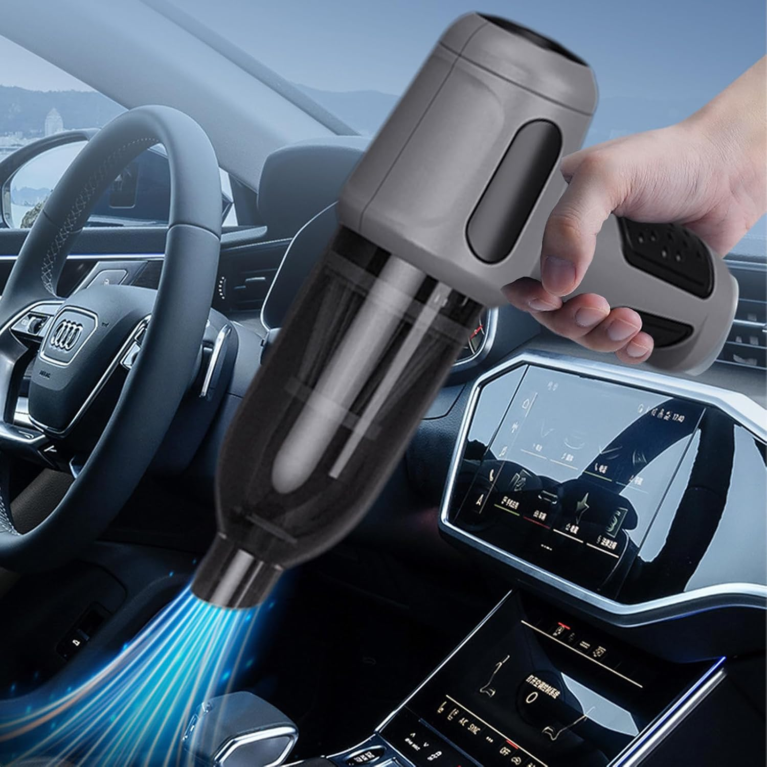 Car Vacuum Cleaner, Handheld Vacuum Cleaner, 22000Pa Strong Power Mini Vacuum Cleaner, Rechargeable and Portable Car Vacuum for Home,Keyboard,Pet (Gray) image number 4