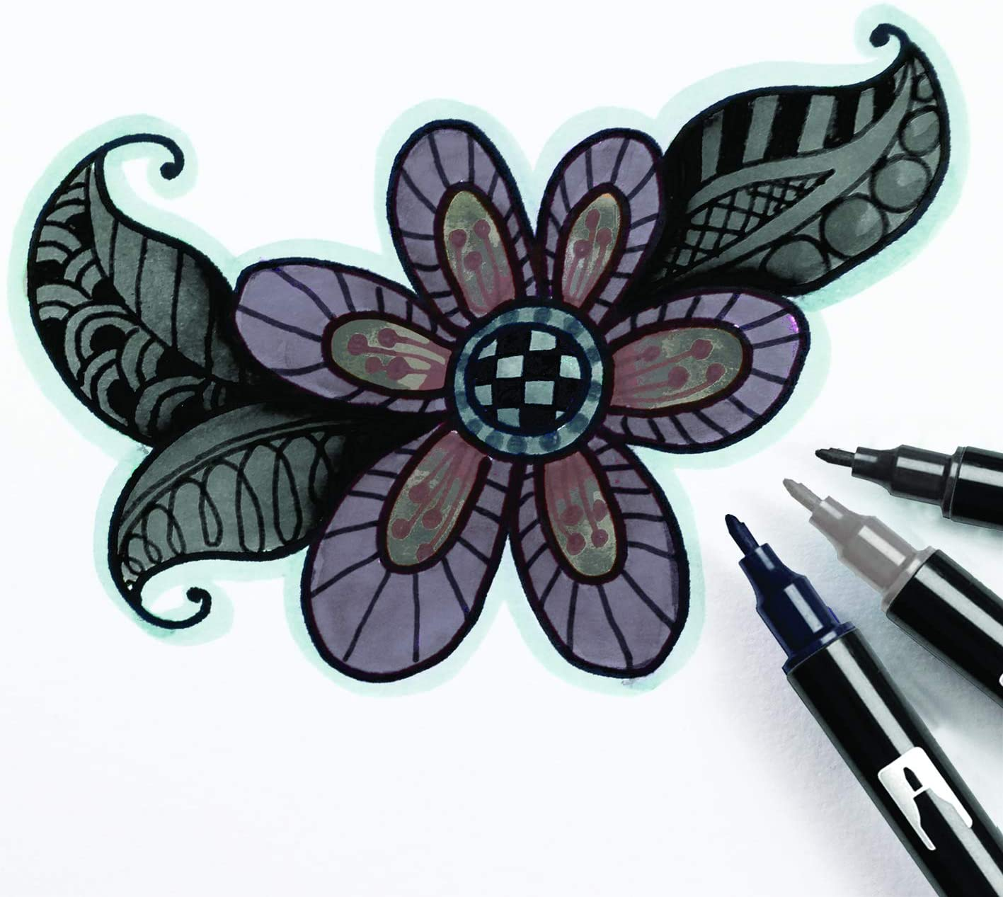 Tombow Dual Brush Pen Art Markers, Grayscale, 6-Pack, DBP6-56166 image number 1