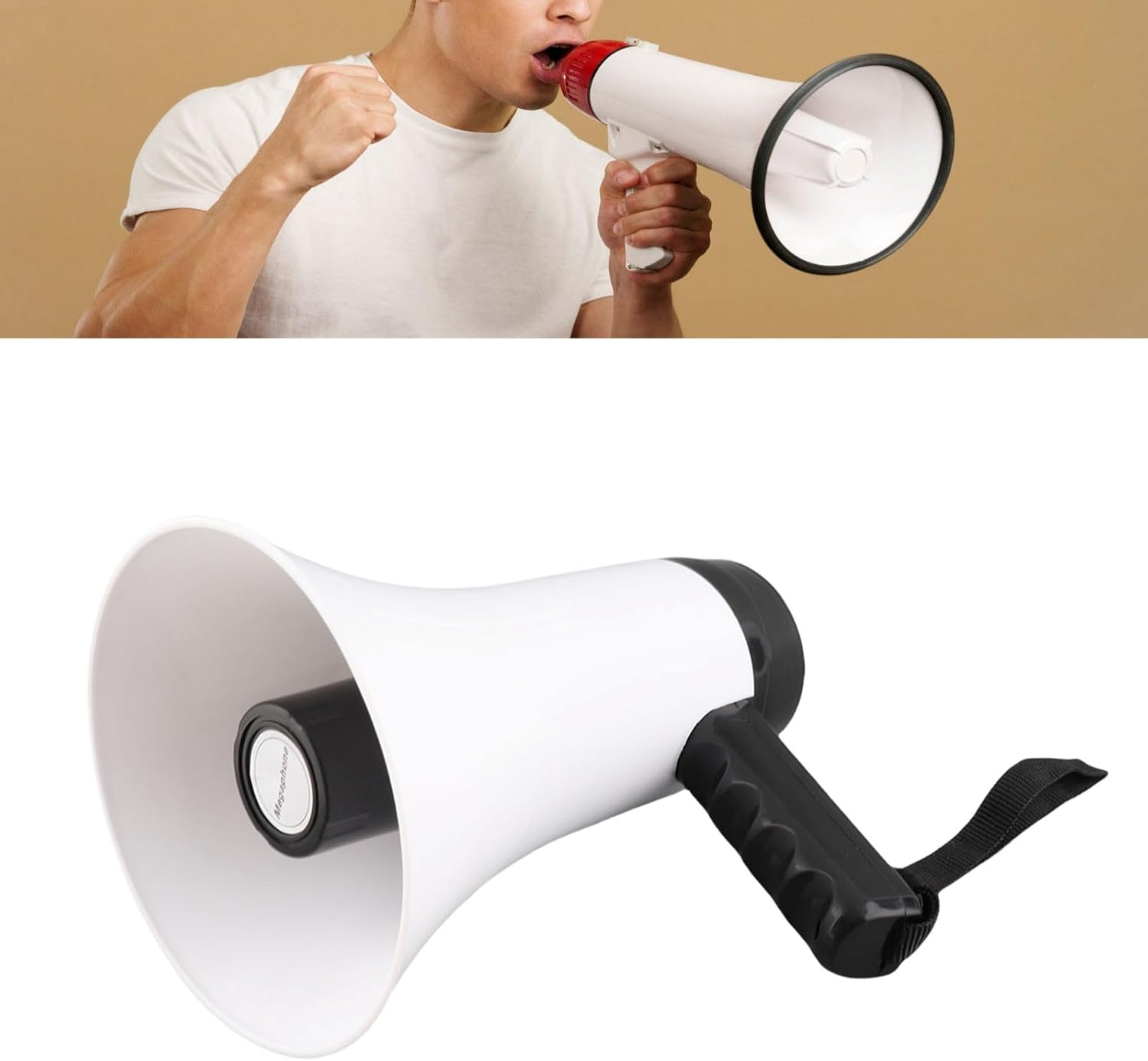 Handheld Megaphone Loud Support Recording, Portable Megaphone Rechargeable for Broadcasting Stall, Portable Loud Speaker Bullhorn image number 5
