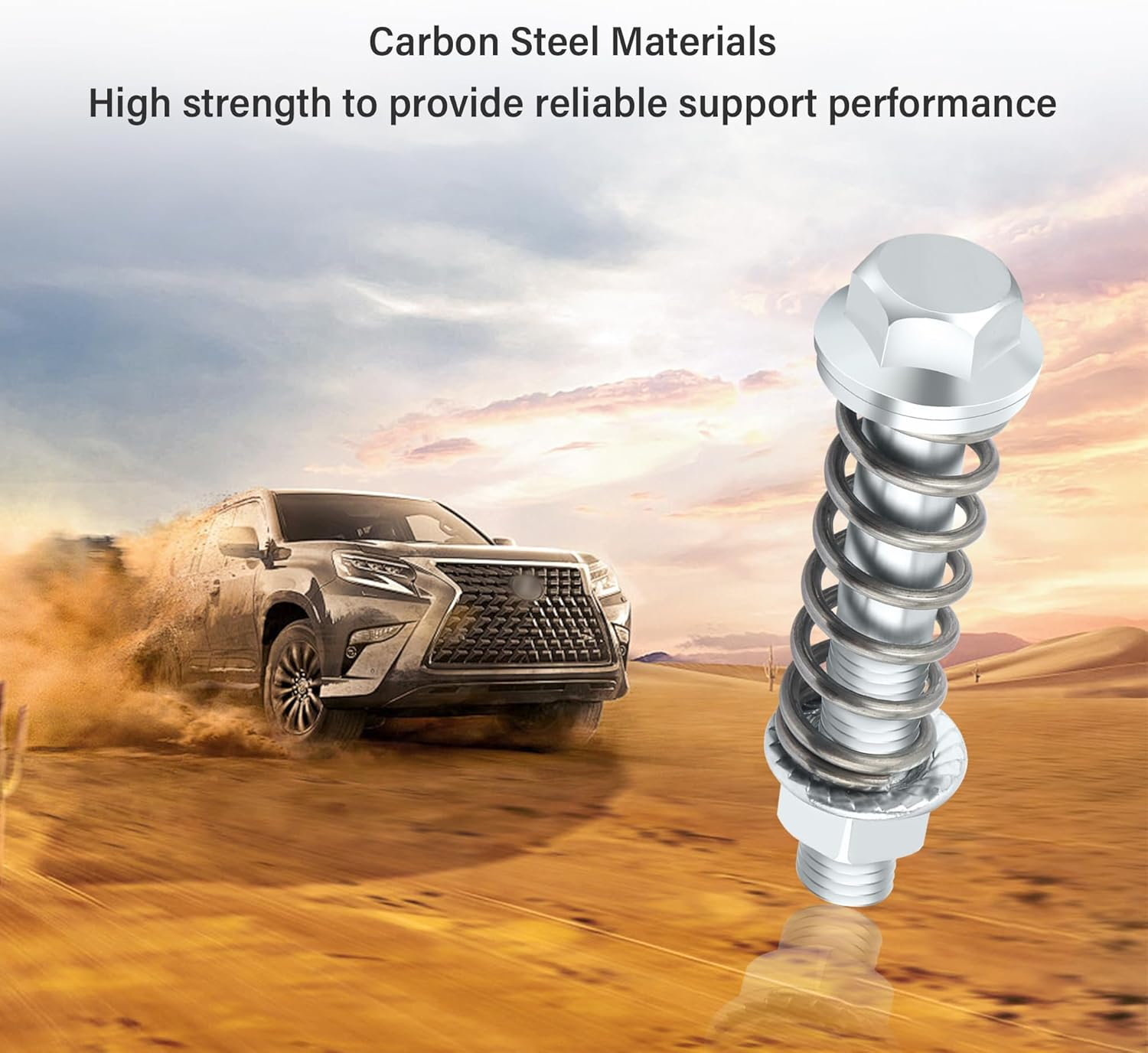 M10X1.5X75Mm Exhaust Bolts and Nuts Kit,Includes 2 Sets Exhaust Manifold Bolts+Exhaust Springs+Nuts+Gaskets,Auto Parts Replacement Exhaust Bolt and Spring Hardware Kit (M10X1.5) image number 3