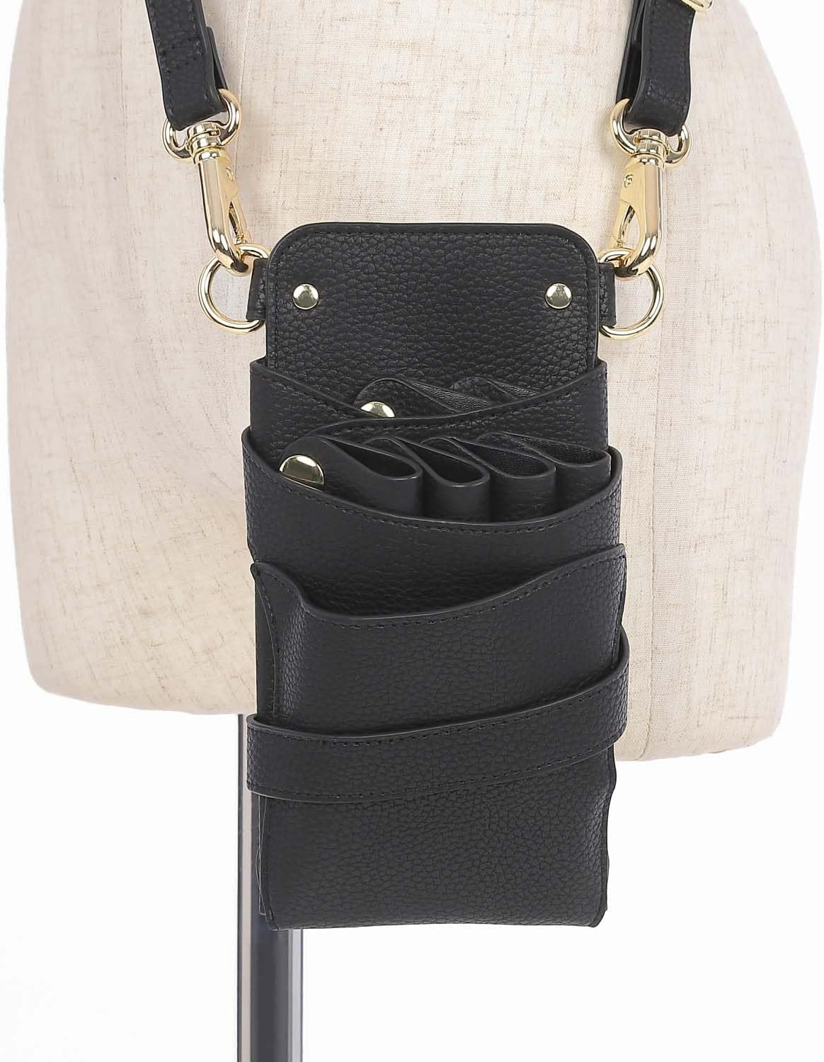 Dees Products Siena Black Gold Hardware Scissor Case Black image number 1