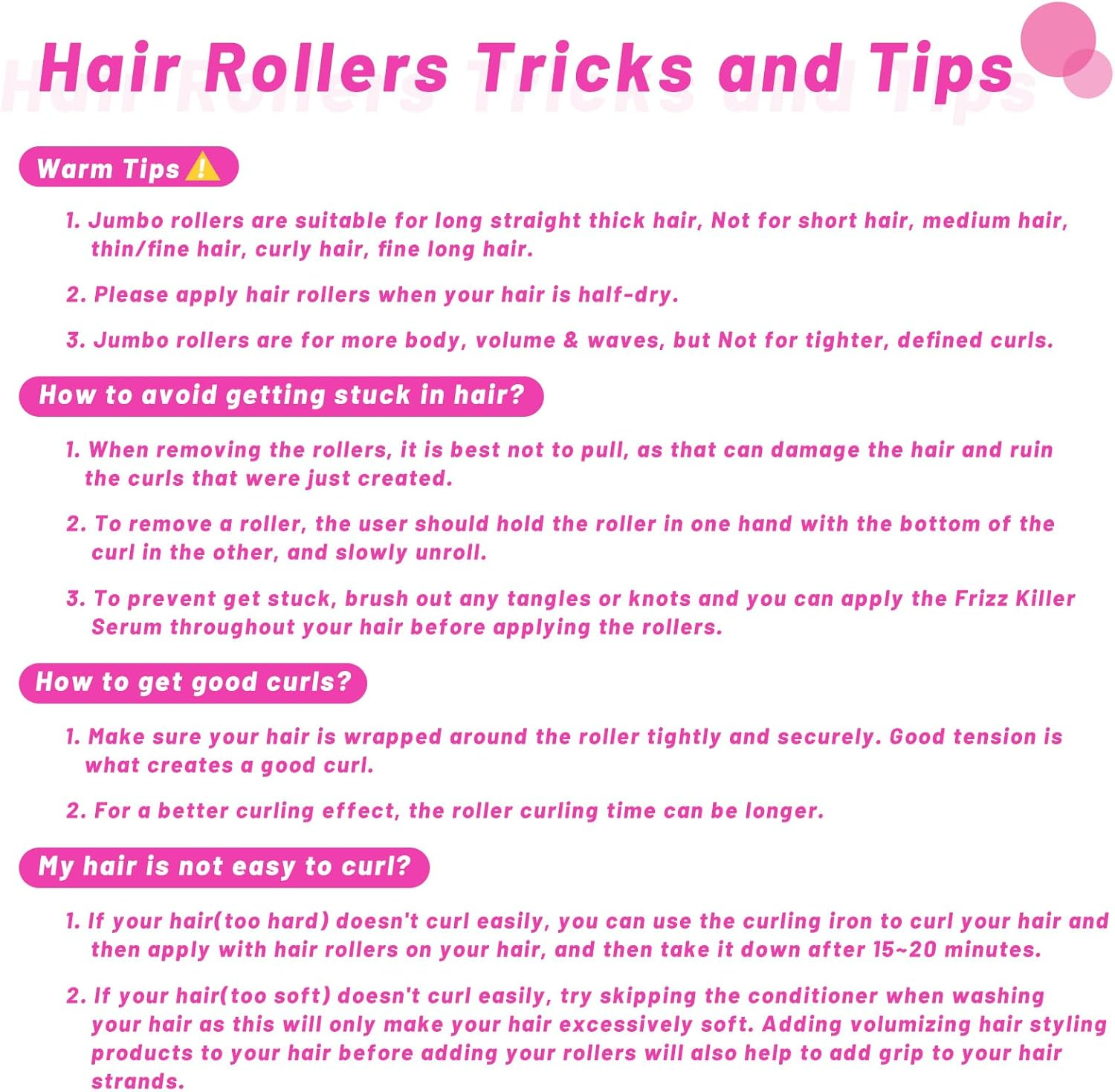 Jumbo Hair Curlers Rollers, 12Pcs 60Mm Jumbo Hair Roller Curlers Self Grip Holding Rollers with 12Pcs Hair Clips for Long Straight Thick Hair (Rose Red) image number 6