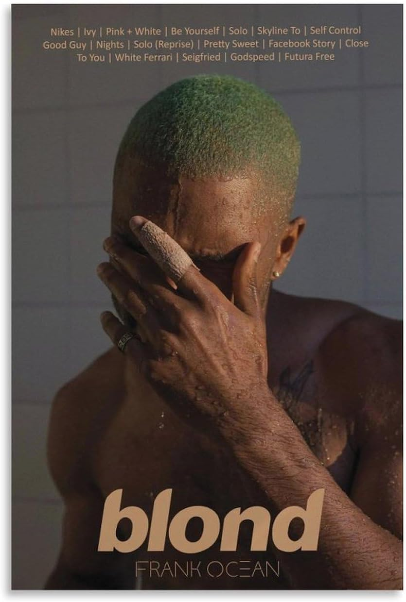 Frank Poster Ocean Music Album Blond Poster Canvas Painting Wall Art Picture Home Decor Print for Bedroom Living Room Dorm Study Bar Office 12X18Inch(30X45Cm) image number 2