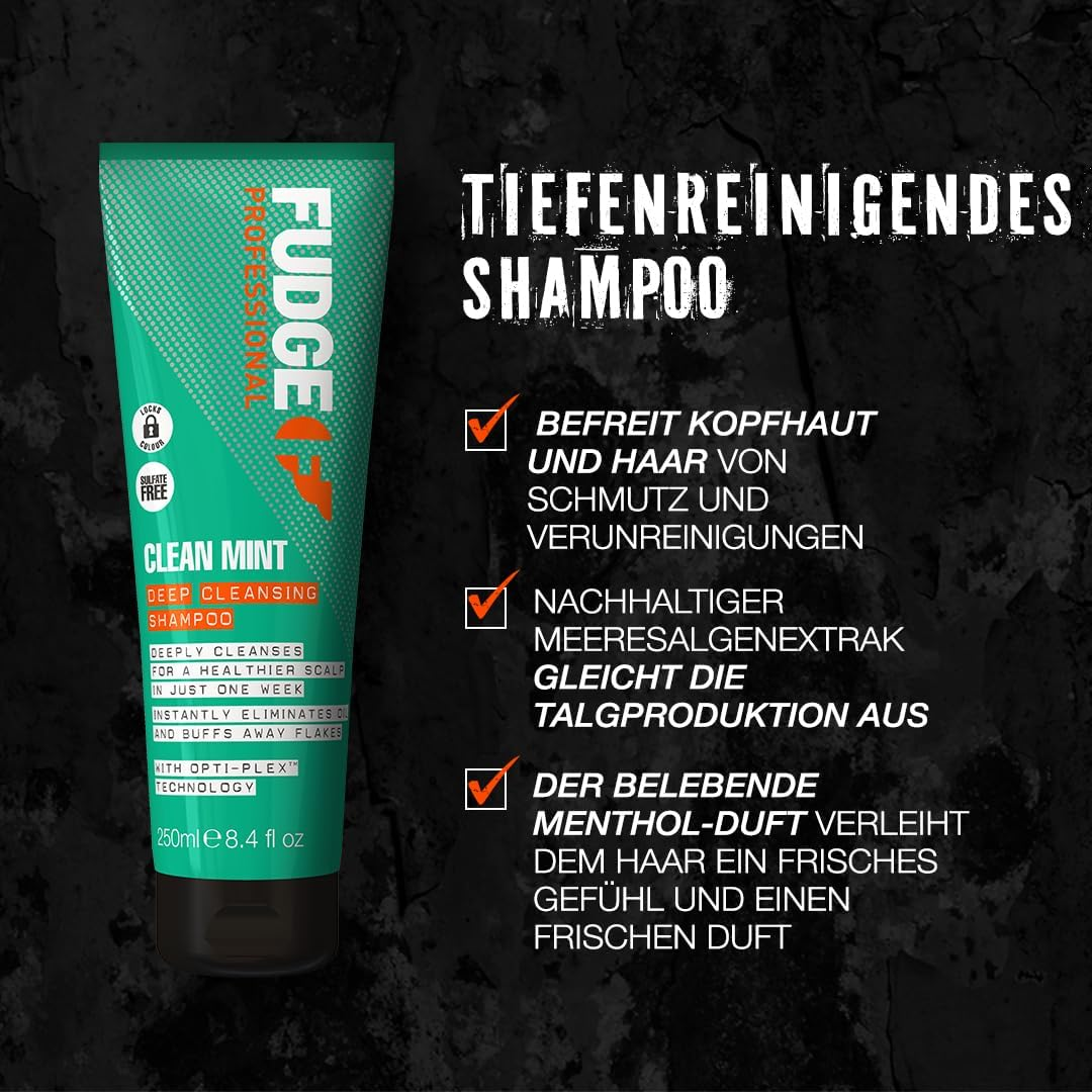 Fudge Clean Mint Shampoo, Deep Cleansing, Clarifying Shampoo, Scalp Care, 5X Stronger Hair, 250 Ml image number 1