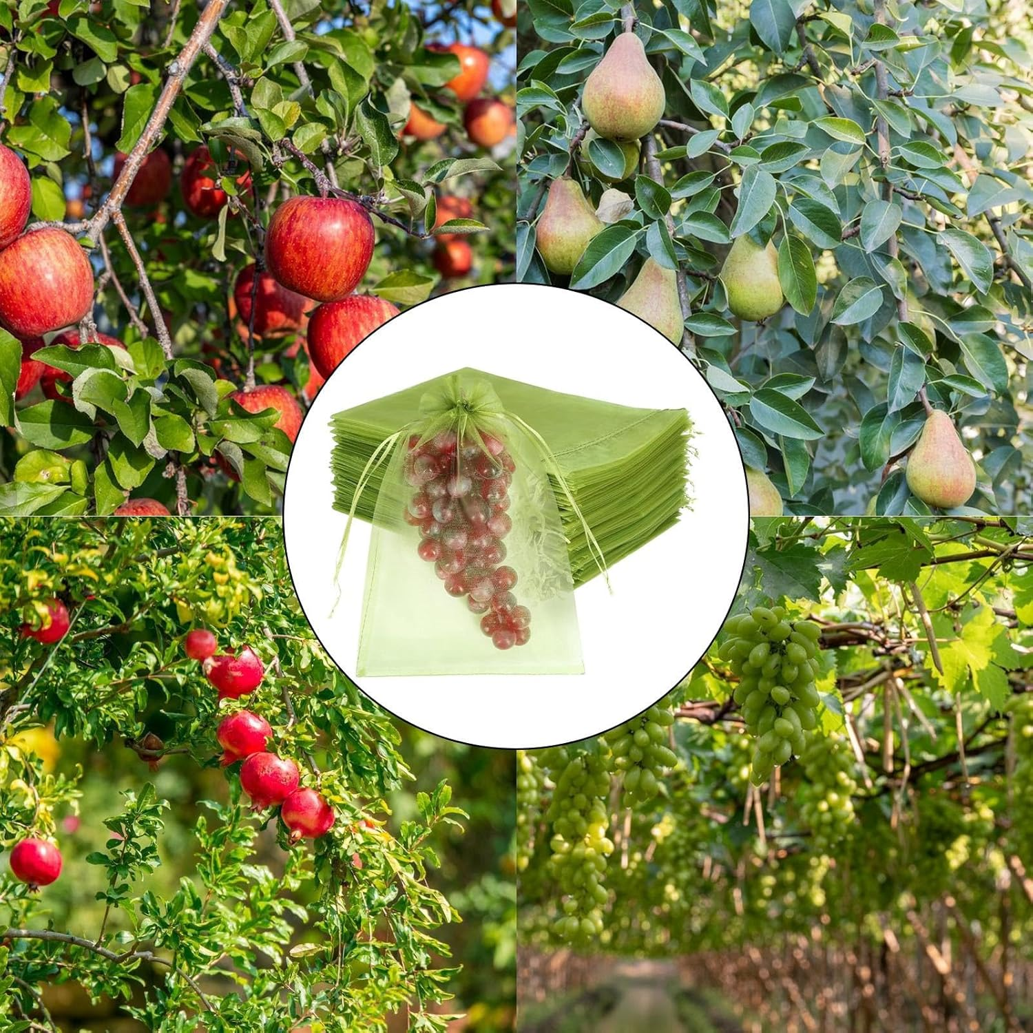 Fruit Protection Bags - Drawstring Net Bag - Garden Supplies for Food Outdoors Growing Planting Gathering Horticulture Strawberry Produce image number 2