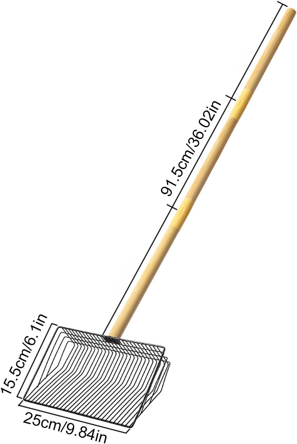 Chicken Poop Cleaner - Metal Scoop, Long Handle Shovel | Extra Wide Heavy Duty Sifting Design with Non Stick Surfaces, Hygienic Manure Removal Tool for Farm Poultry Coop Sanitation Accessories image number 2