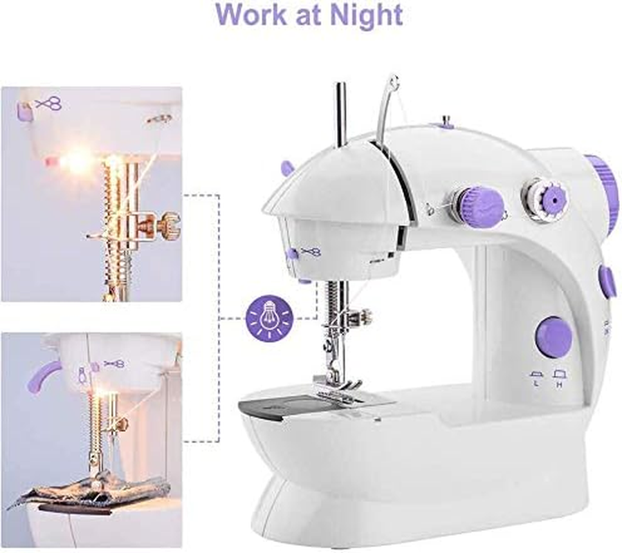 Mini Automatic Portable Electric Sewing Machine Compact Double Speeds Control Double Thread Electric Household Sewing Machine image number 1