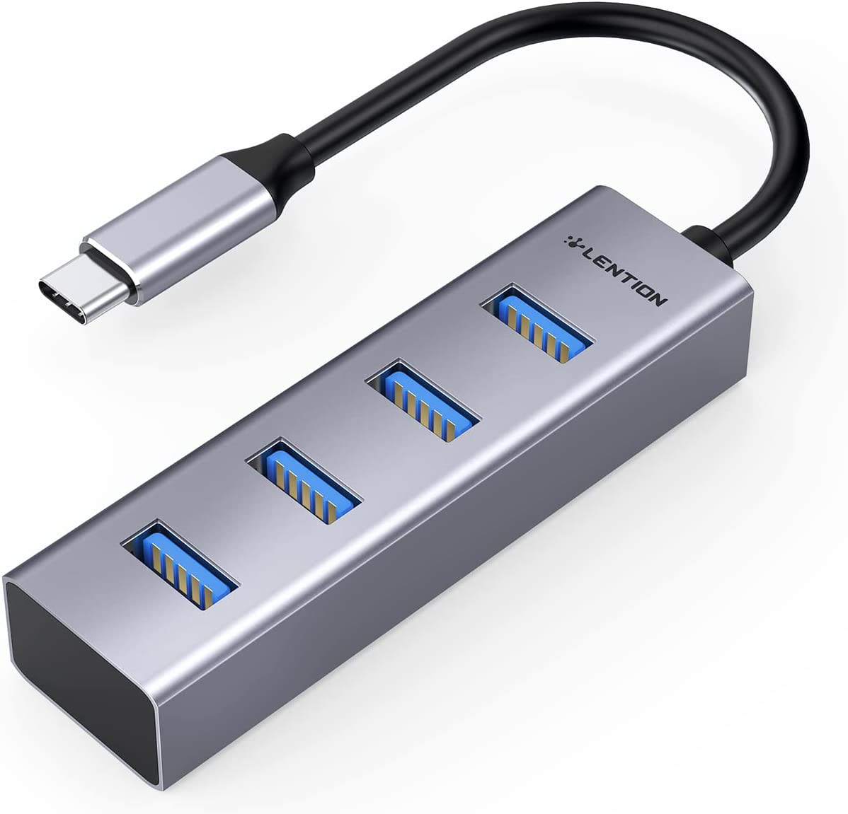 LENTION 4-In-1 USB C Hub, 4 USB 3.0 Ports, USB C to USB a Multiport Adapter for Iphone 15 Series, 2023-2016 Macbook Pro, Mac Air & Surface, Ipad Pro, Chromebook, More (Cb-C22S, Space Gray) image number 3