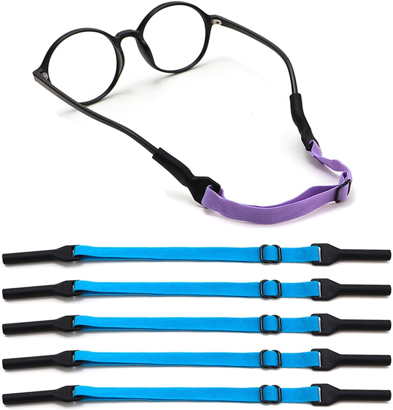 UPIONIC Adjustable Kids Glasses Strap, 5Pcs No Tail Spectacle Straps, Kid'S Eyewear Holder Strap for Boy and Girl