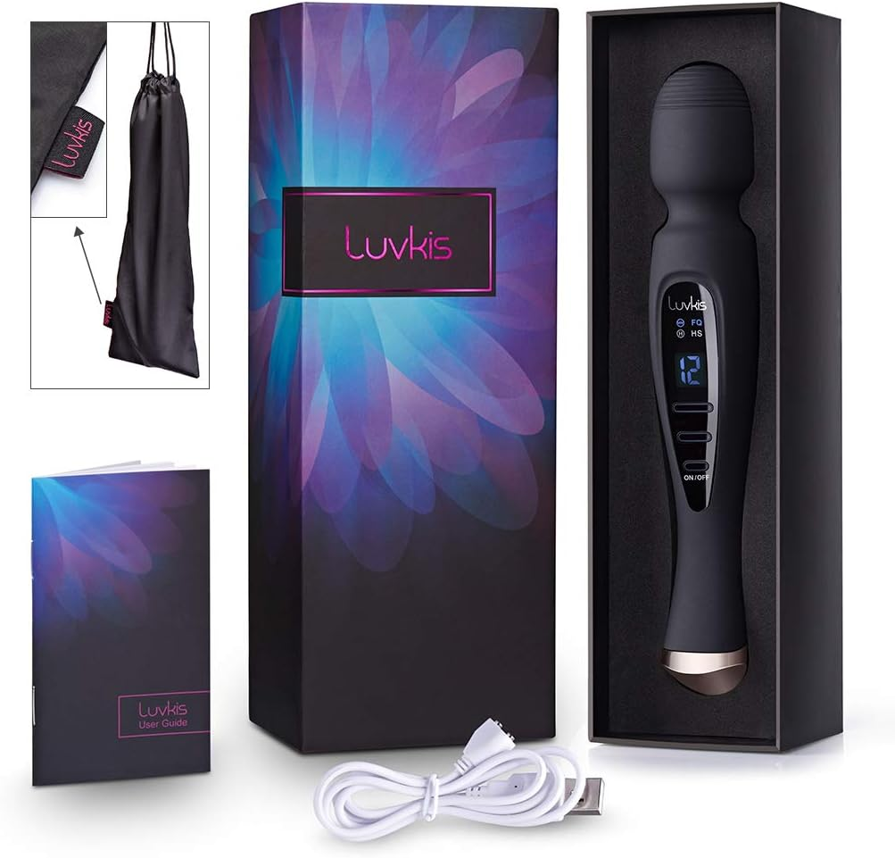 Cordless Wand Massager with 12 Speed Vibration Modes, USB Magnetic Charger, Whisper Quiet, Waterproof, Handheld, Cordless for Neck Shoulder Back Body Massage, Sports Recovery & Muscle Aches - Black image number 4