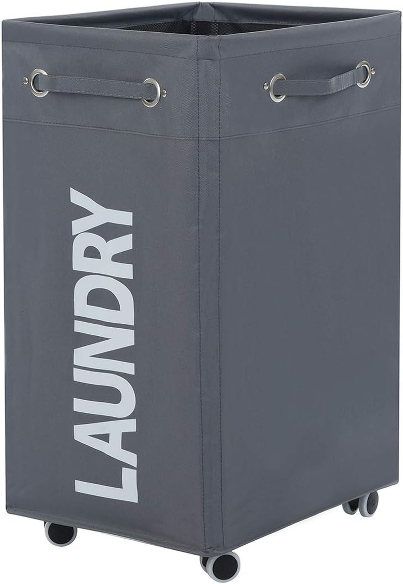 ALINK Rolling Laundry Basket with Wheels, Bathroom Laundry Hamper Large Wheeled Dirty Clothes Bin image number 6