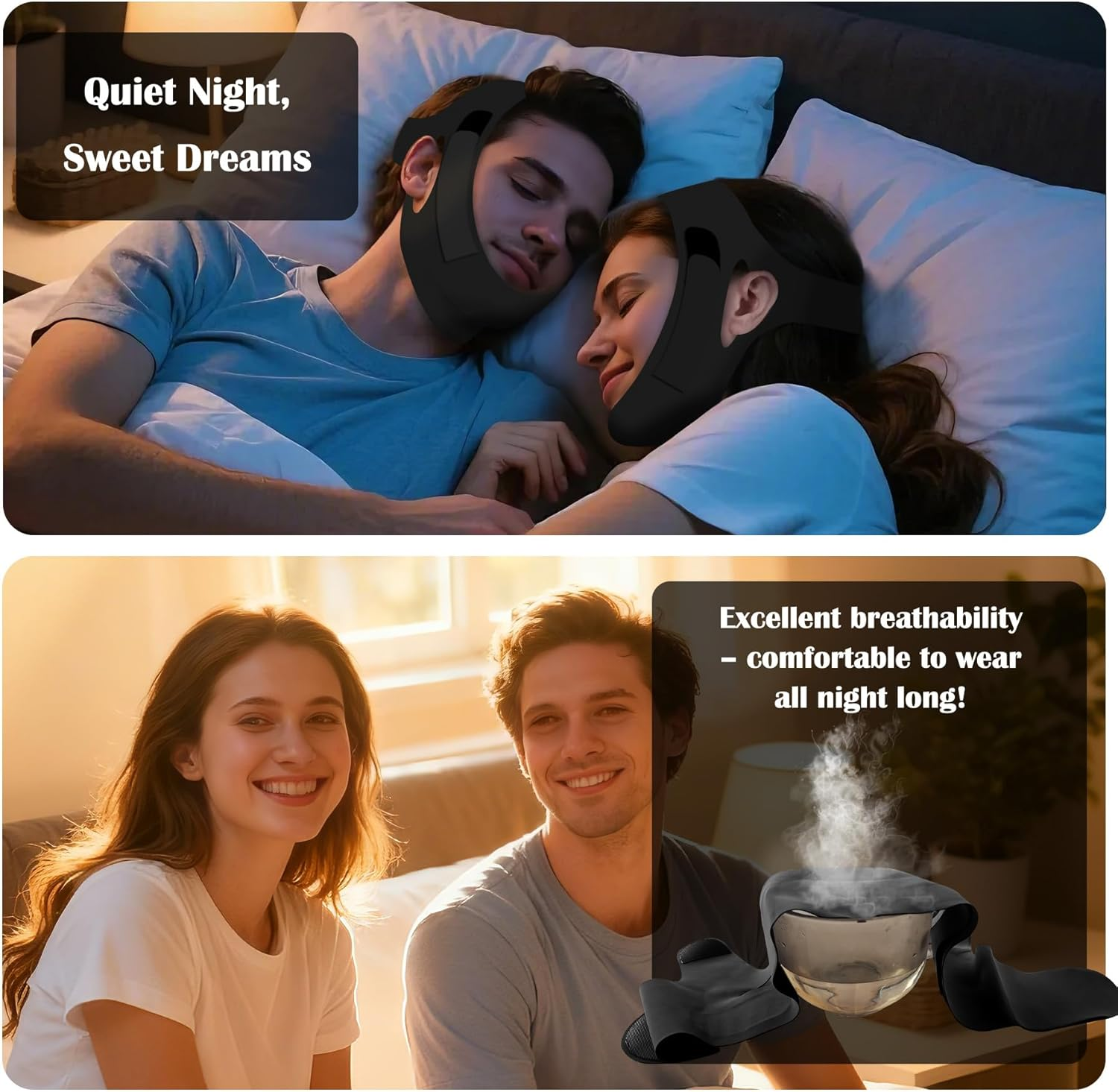 Unisex Non-Slip Anti-Snore Chin Strap for Side Sleepers | Adjustable, Skin-Safe & Lightweight, Snoring Solution for Couples & All Sleepers image number 6