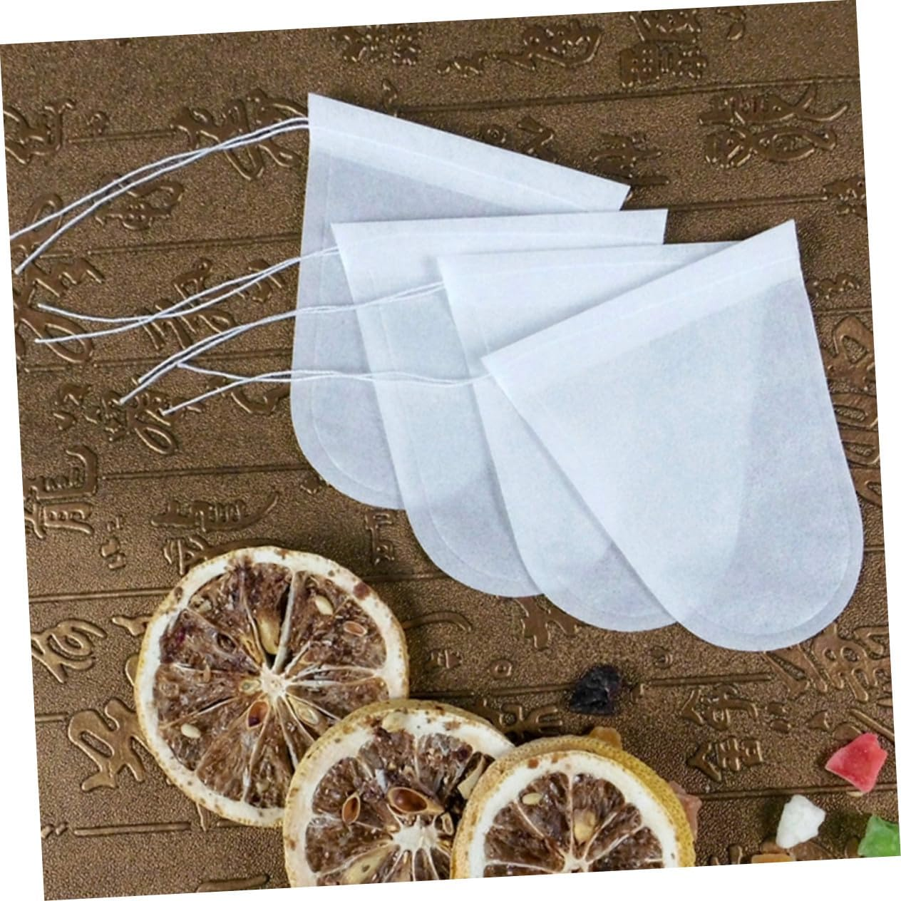 ABOOFAN 100Pcs Disposable Paper Tea Bags with Drawstring Natural Wood Pulp Filter for Loose Leaf Tea Coffee Herbal Medicine image number 5