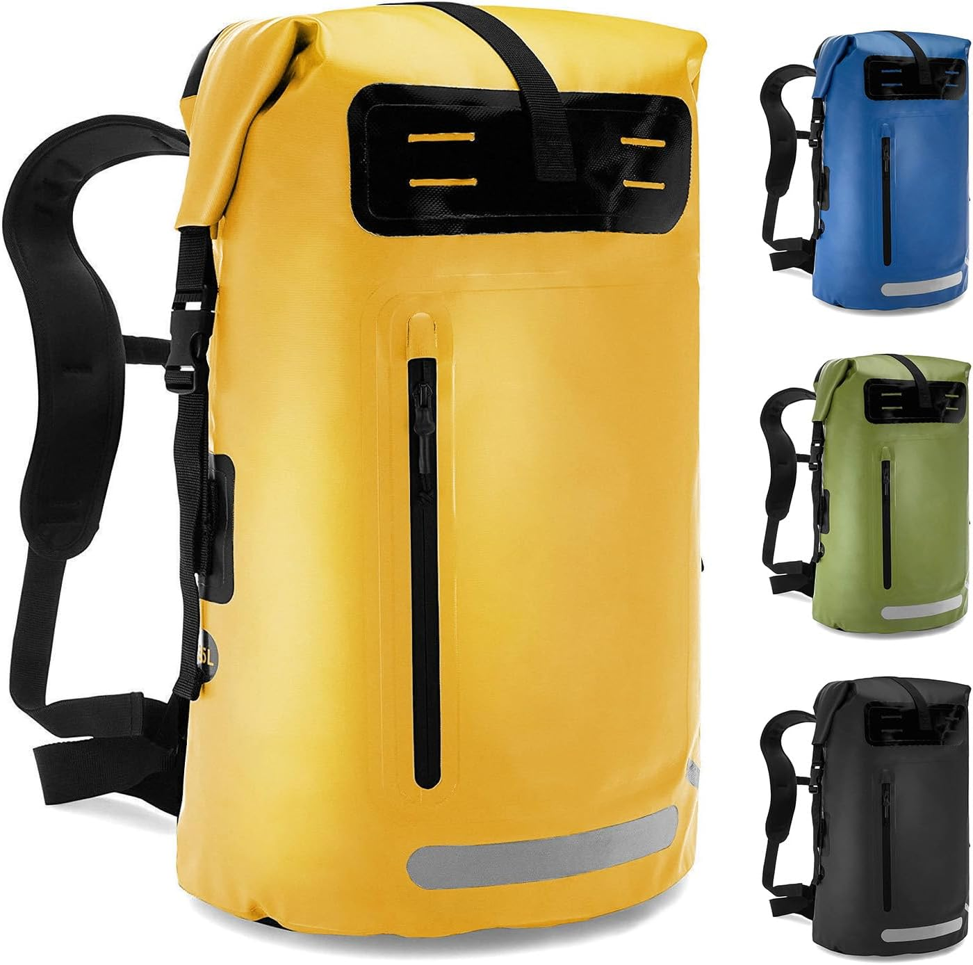 Namolit Waterproof Backpack Heavy Duty Roll-Top Dry Bag for Kayaking Rafting Boating Yellow - Blue image number 5