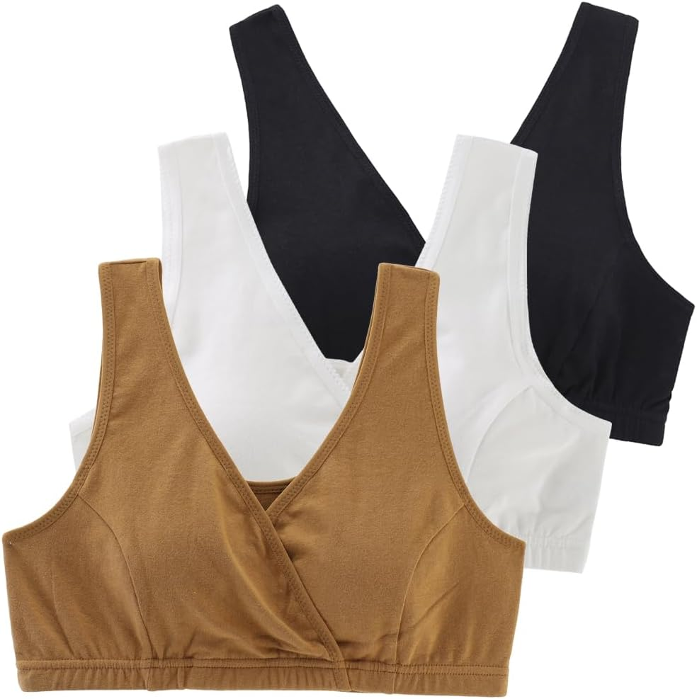 Women'S Cotton V Neck Tank Top/Bra for Maternity and Nursing image number 7