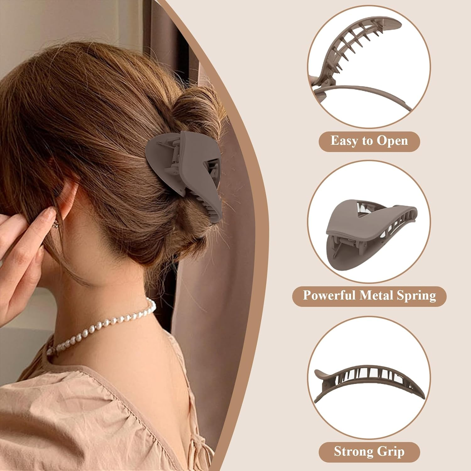 Evadollina Hair Clips Ladies, 8 Pieces Hair Clip, Duckbill Hair Clips Ladies, Duckbill Hair Clip, Hair Clips, Flat Hair Clip, Christmas Gifts (2 Designs) image number 4