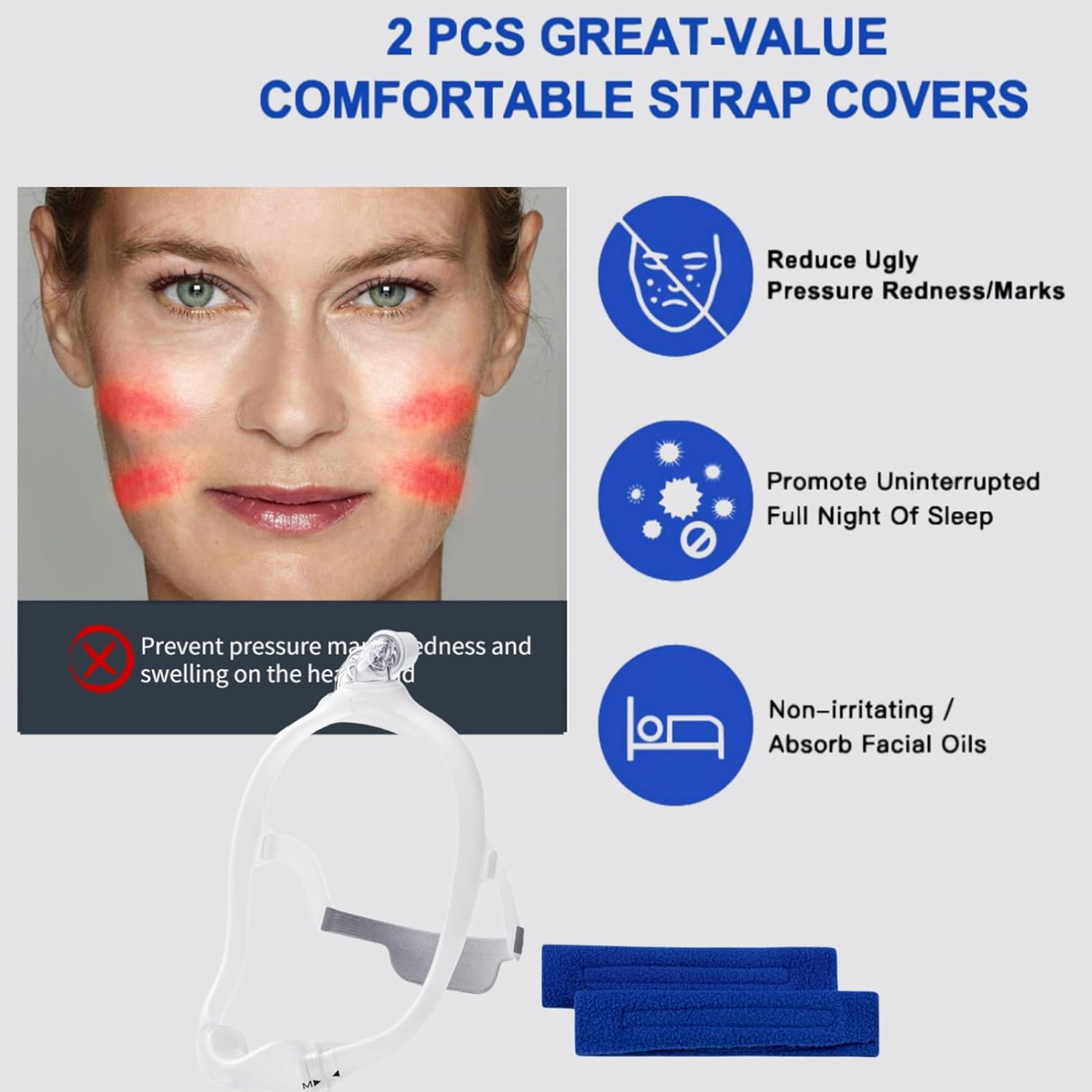 Gbbazu Nasal Frame Assembly for Dreamwear, Upgrade Nasal Mask Frame with Headgear, Silicone Soft Perfect Sealing Nose Masks with Headgear, Frame, Tube, 3 Size Nasal Pillow and Absorbent Cloth image number 2