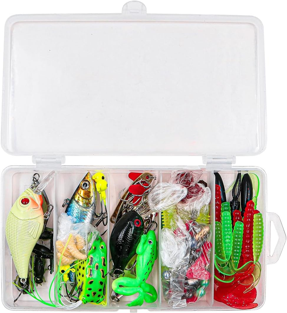 94Pcs NUZAMAS Fishing Lure Kit Bait Tackle Kit Fishing Accessories Tackle Tool Box for Fly Fishing Wet Flies Bass Trout Salmon Freshwater and Saltwater image number 4