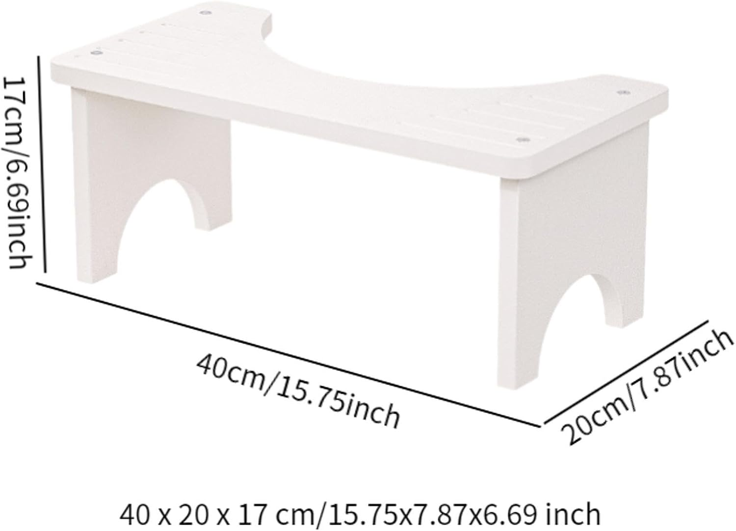 STARTIST Wooden Squat Stool for Adults, Bathroom Step Ladder with Non-Slip Base, White, as Described - Brown image number 6