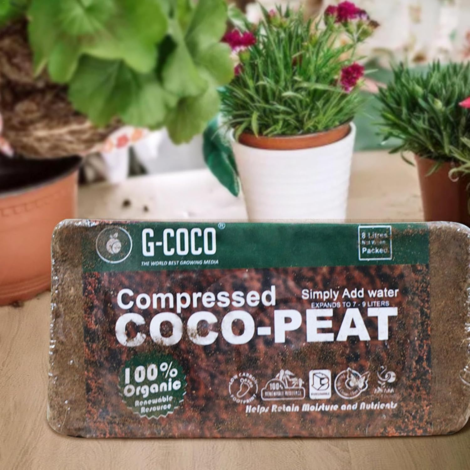 Coco Peat | Organic Coco Coir Chips with Low EC and PH Balance - Natural Coconuts Fiber, High Expansion Plant Soil, Gardening Supplies for Fruit Vegetable Crops image number 1