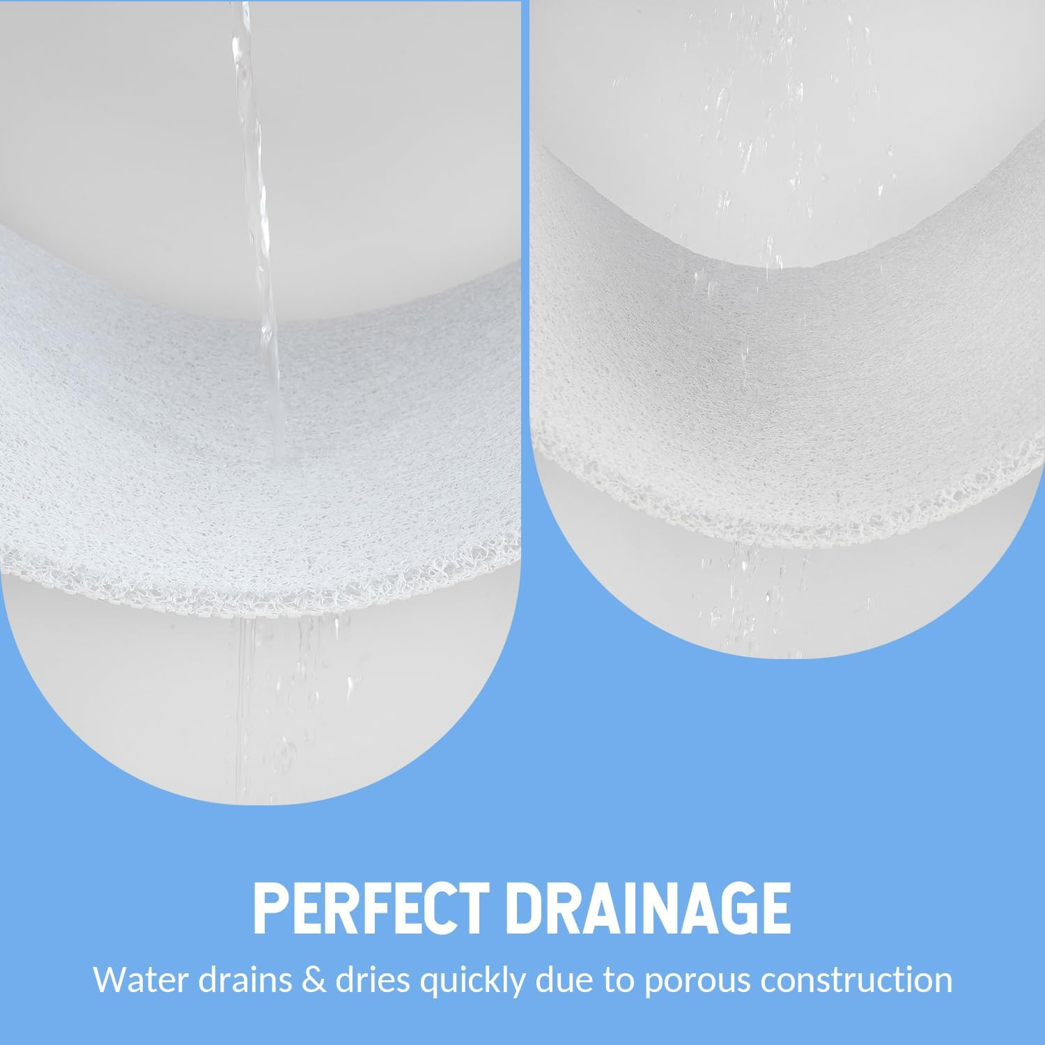 Hargiis Non-Slip Bathtub Mat, anti Slip Shower Mat, Fast Drying Bathtub Mats, Foot Scrubber Mat, anti Slip Mat for Tub, Floor, Bathroom, Kitchen, Home, Hotel (White 16"&times;24") image number 1