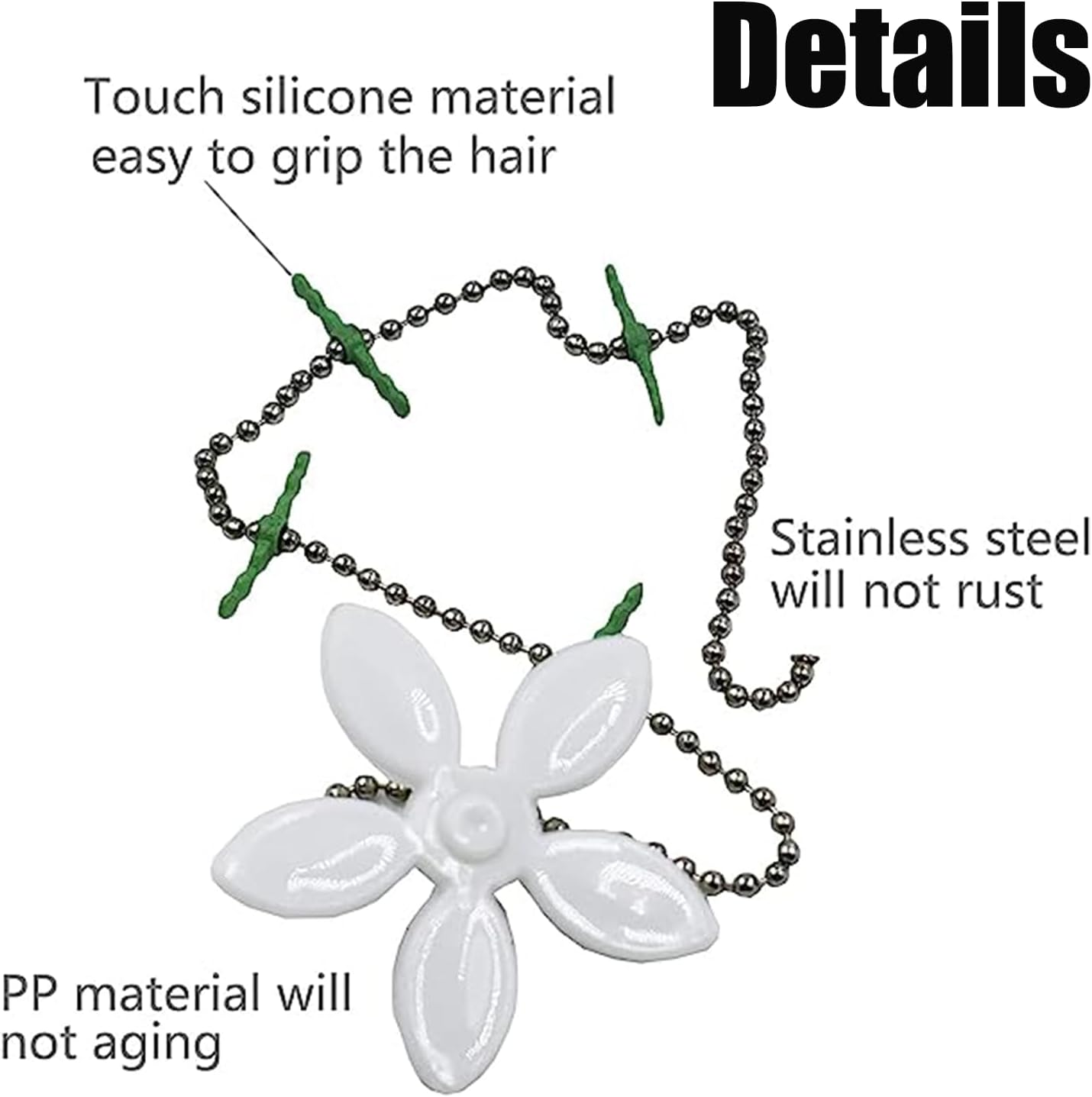 10 Pieces Drain Hair Catcher Flower Cleaning Tool Shower Drain Strainer Bathroom Drain Strainer Hair Catcher Kitchen Cleaning Tool Drain Hair Remover Removal Tool image number 5