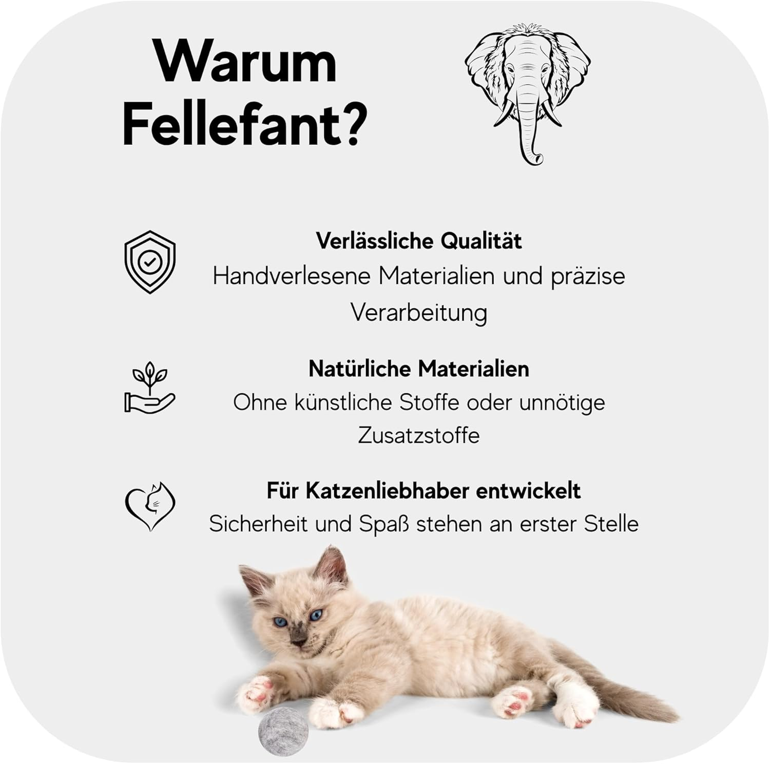 Cat Balls with Bell - Cat Toy for Happy Moments - Made of Wool - Set of 3 image number 1