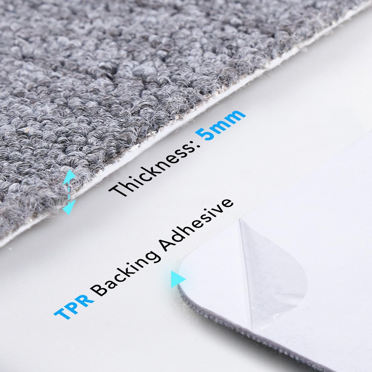 Wekuba Office Chair Mat for Hardwood, 120 X 90 Cm Office Chair Mat for Carpet, Anti-Slip Chair Mat, Non-Slip TPR Rubber Backing Protector Chair Mat for Hardwood Floor, 4.5Mm Thickness, Gray image number 6