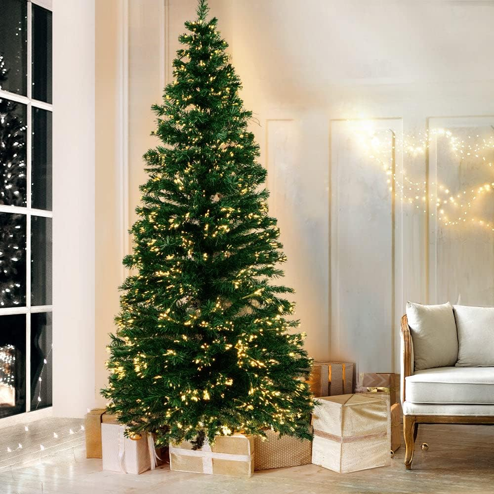 Jingle Jollys Christmas Tree 1.8M Prelit LED Xmas Trees Fairy Light, Decorations Holiday Party Gift Home Garden Store Decor, 6Ft Warm White 300 Tips Branches Optic Fibre Lights Easy Assembly image number 3