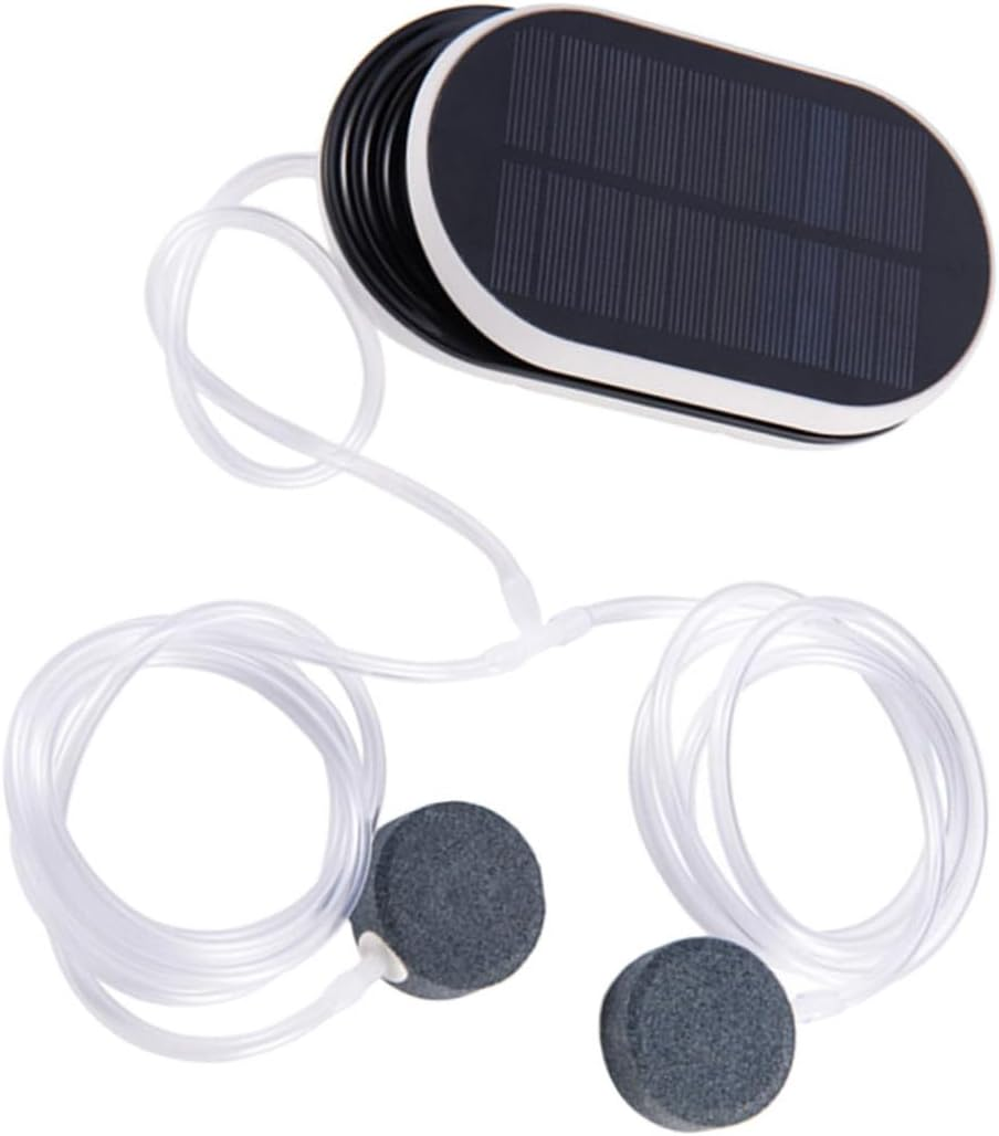 Homoyoyo Solar Powered Aerator Portable Oxygen Pump with Noise Reduction Lightweight Outdoor Air Pump for Fishing and Pool Oxygenation Continuous Use