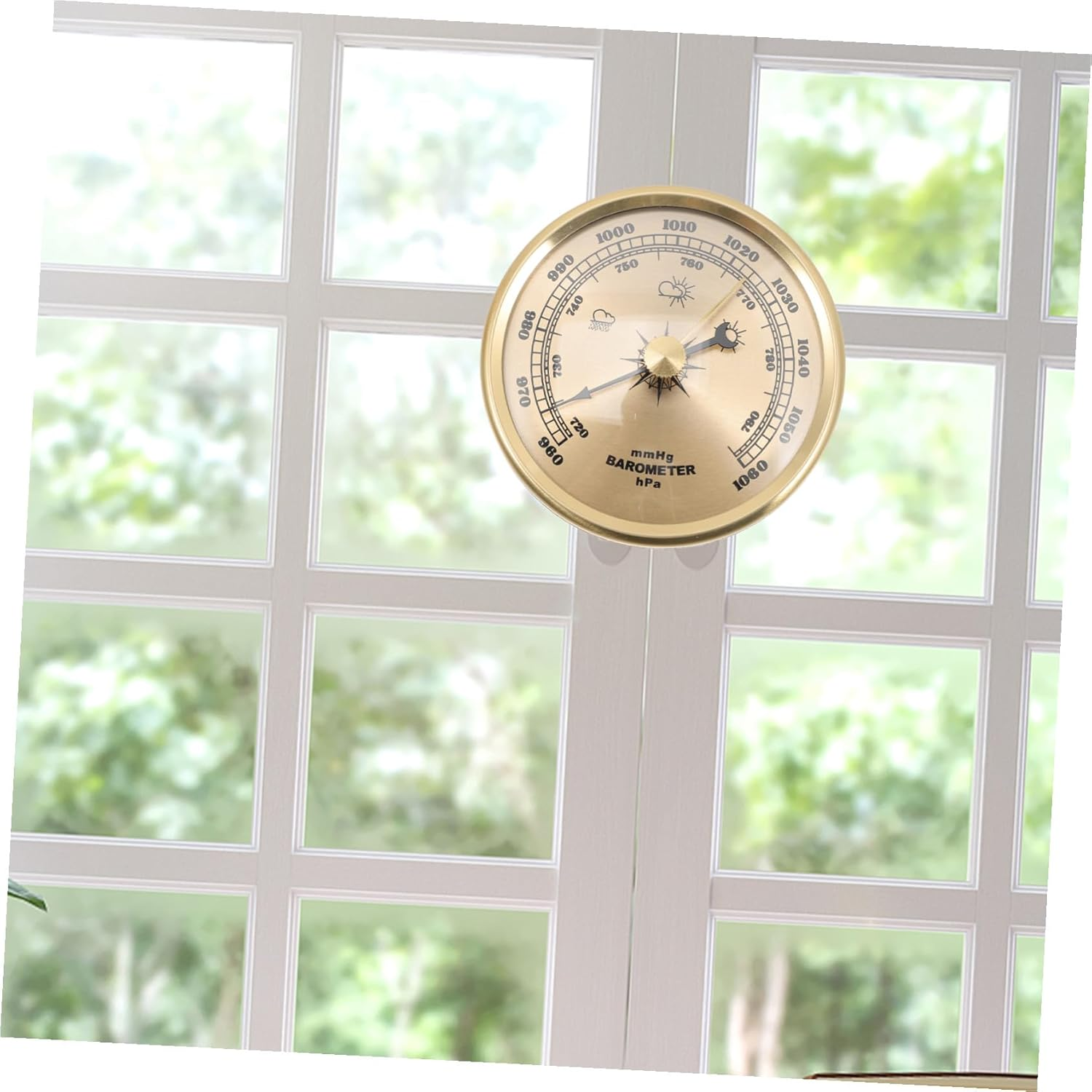 UKCOCO Multifunctional Dial Aneroid Barometer and Indoor Thermometer for Home Use Adjustable Calibration Weather Station Hygrometer Hanging Design image number 2