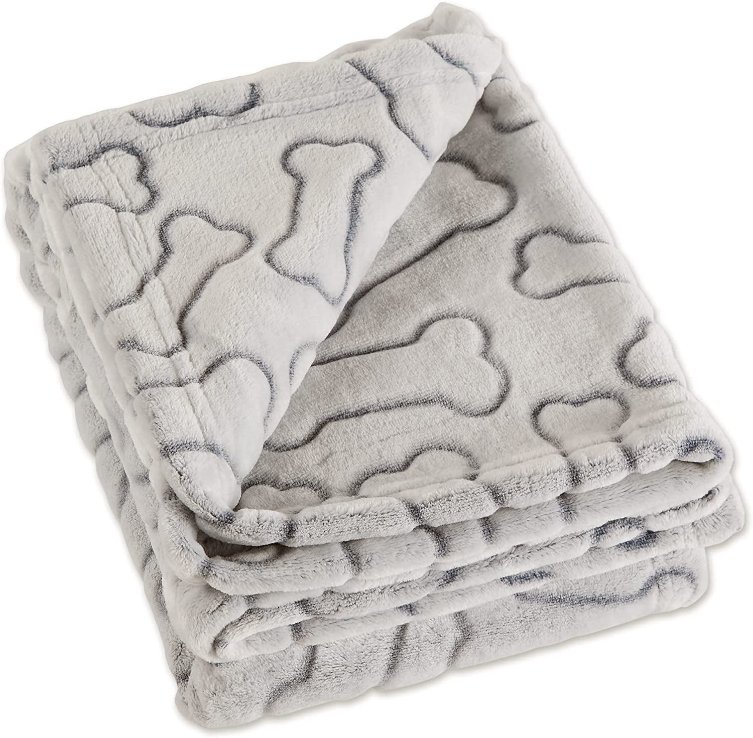 DII Bone Dry Microfiber Pet Blanket for Dogs and Cats, 36X48, Warm, Soft and Plush for Couch, Car, Trunk, Cage, Kennel, Dog House-Taupe - Navy image number 7