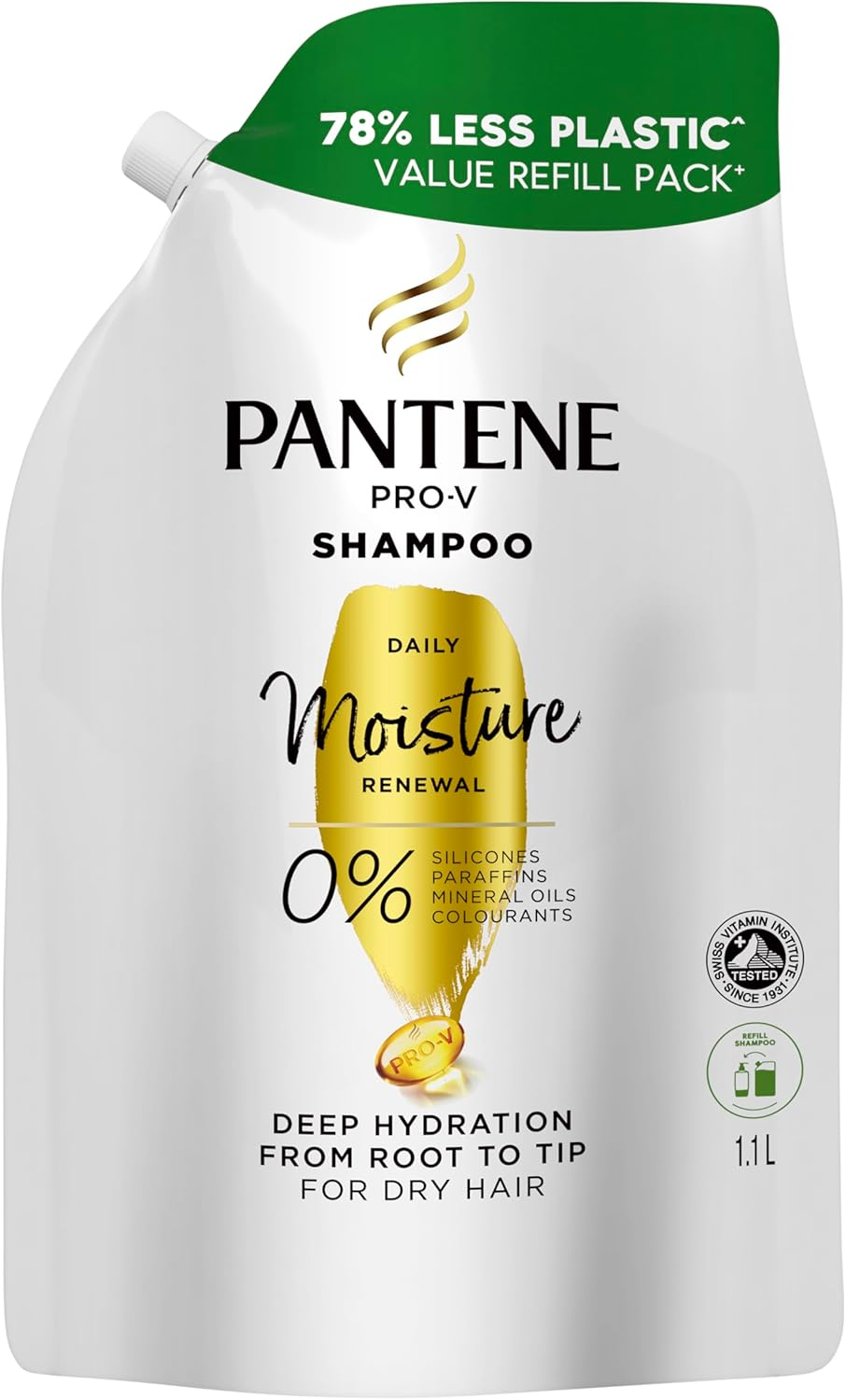 Pantene Daily Moisture Renewal Shampoo Refill 1.1L Shampoo image number 5