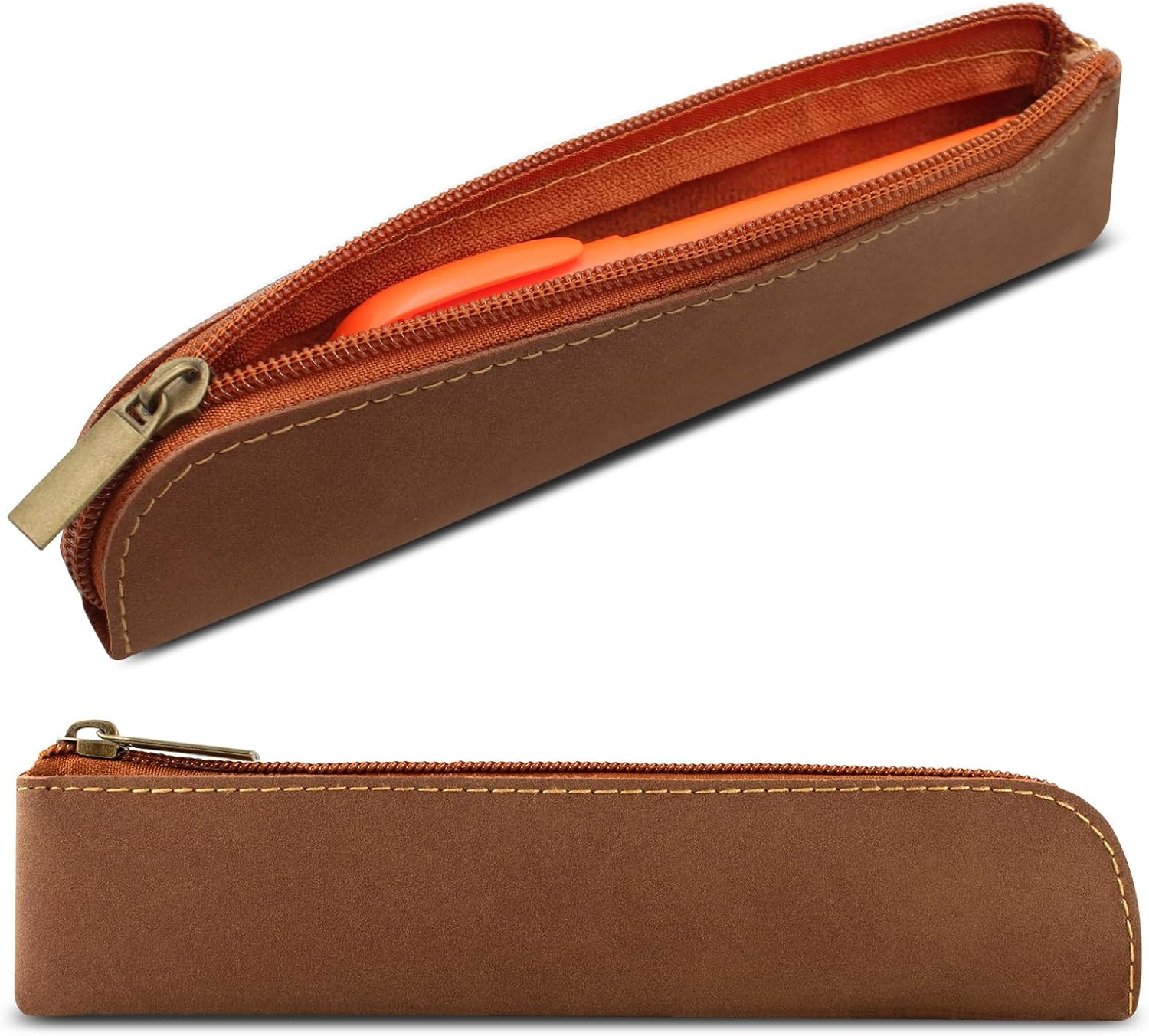 1 Pcs Pen Holder Pouch Stationery Bag Portable Organizer Compact Premium Faux Leather Storage for Business Adults