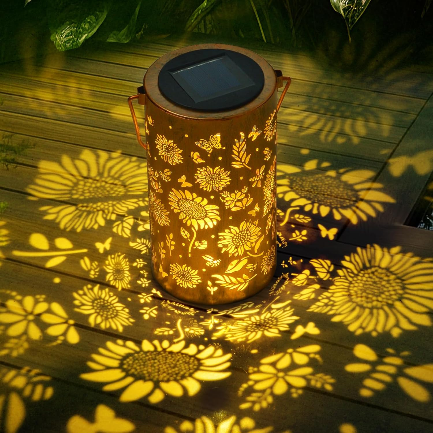 Ninonly Solar Sunflower Lanterns Outdoor, Solar Hanging Lights Waterproof Garden Decor, Solar Powered Light for Yard Patio Pathway Landscape, Gifts for Mom, Grandma, Women, Mother'S Day Christmas image number 3