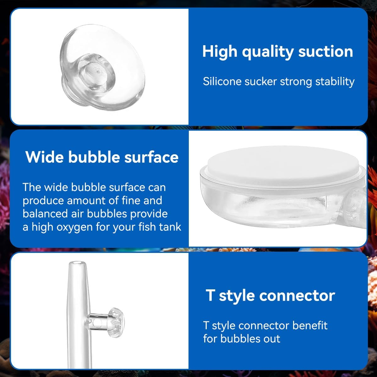 Aquarium Air Stone 6 Cm Fish Tank Nano Bubble Stone with Control Valve Quiet Super-High Dissolved Oxygen Diffuser Makes Super Tiny Bubbles for Fish Tank and Hydroponic (1 PCS) image number 4