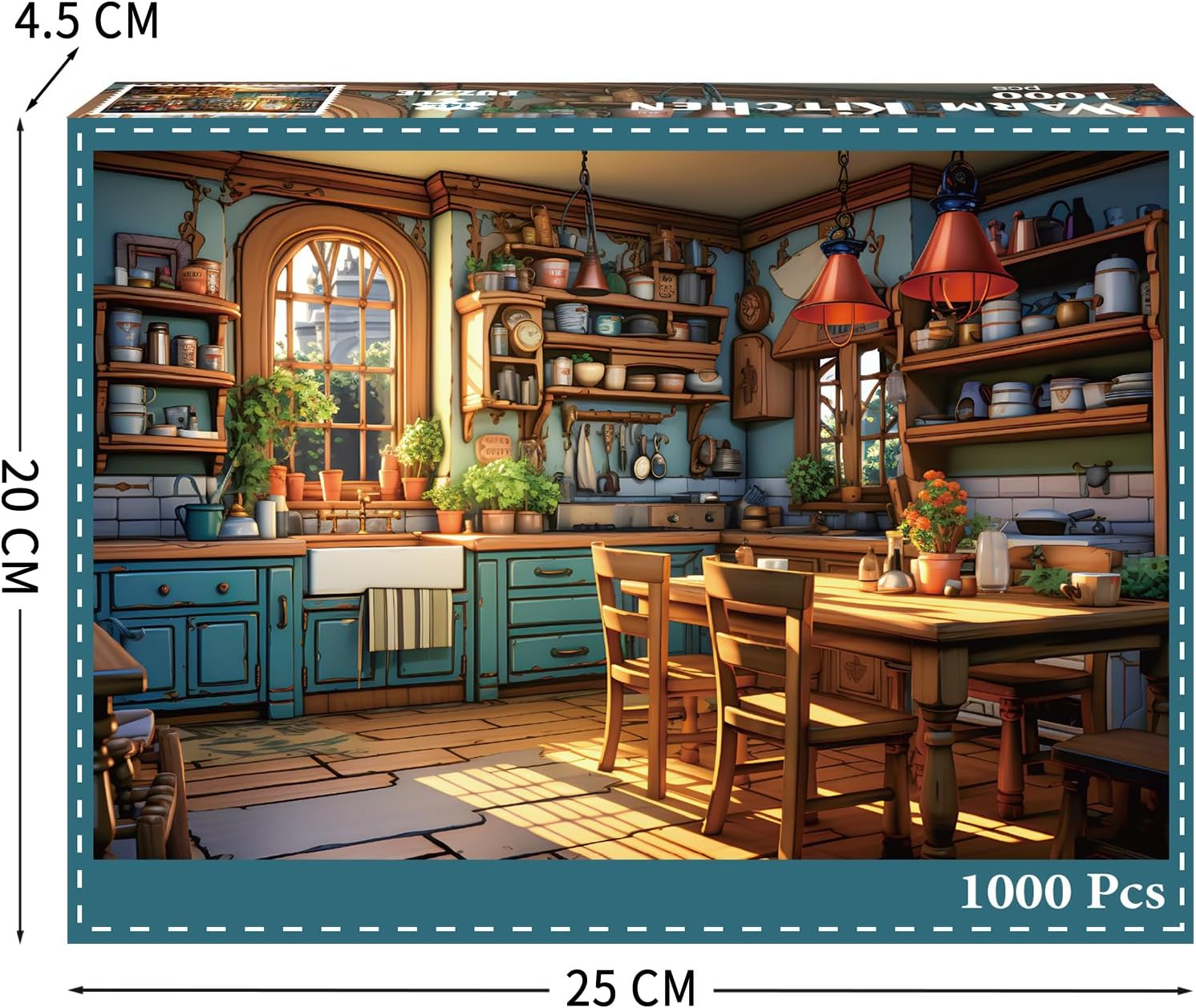 Chalzidar Jigsaw Puzzles for Adults 1000 Pieces, Interlock Perfectly Letter on Back No Dust, Home Decor Birthday Gift Toy for Men Women Elders Seniors, 1:1 Poster - Warm Kitchen image number 2