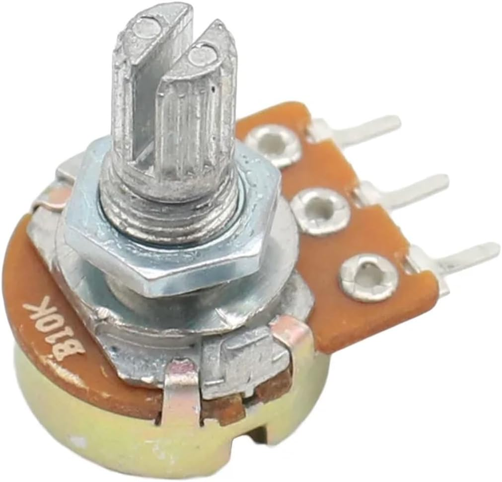 GUMMMY 1Pcs WH148 1K 2K 5K 10K 20K 50K 100K 250K 1M 3Pin Knurled Shaft Linear Taper Rotary Potentiometer Resistor W/Knob for Audrino(10K Ohm) image number 5