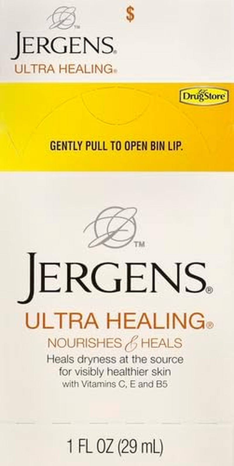 Jergens Ultra Healing Lotion, Hand and Body, Dry Skin Travel Size Moisturizer, for Absorption into Extra Dry Skin, Use after Washing Hands, 1 Ounce, with HYDRALUCENCE Blend, Vitamins C, E, B5 image number 4