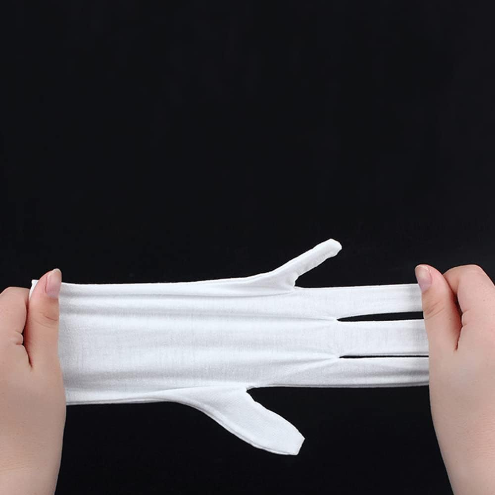 6 Pairs White Cotton Gloves Costume Jewellery Hands Protector Handling Work AU image number 5