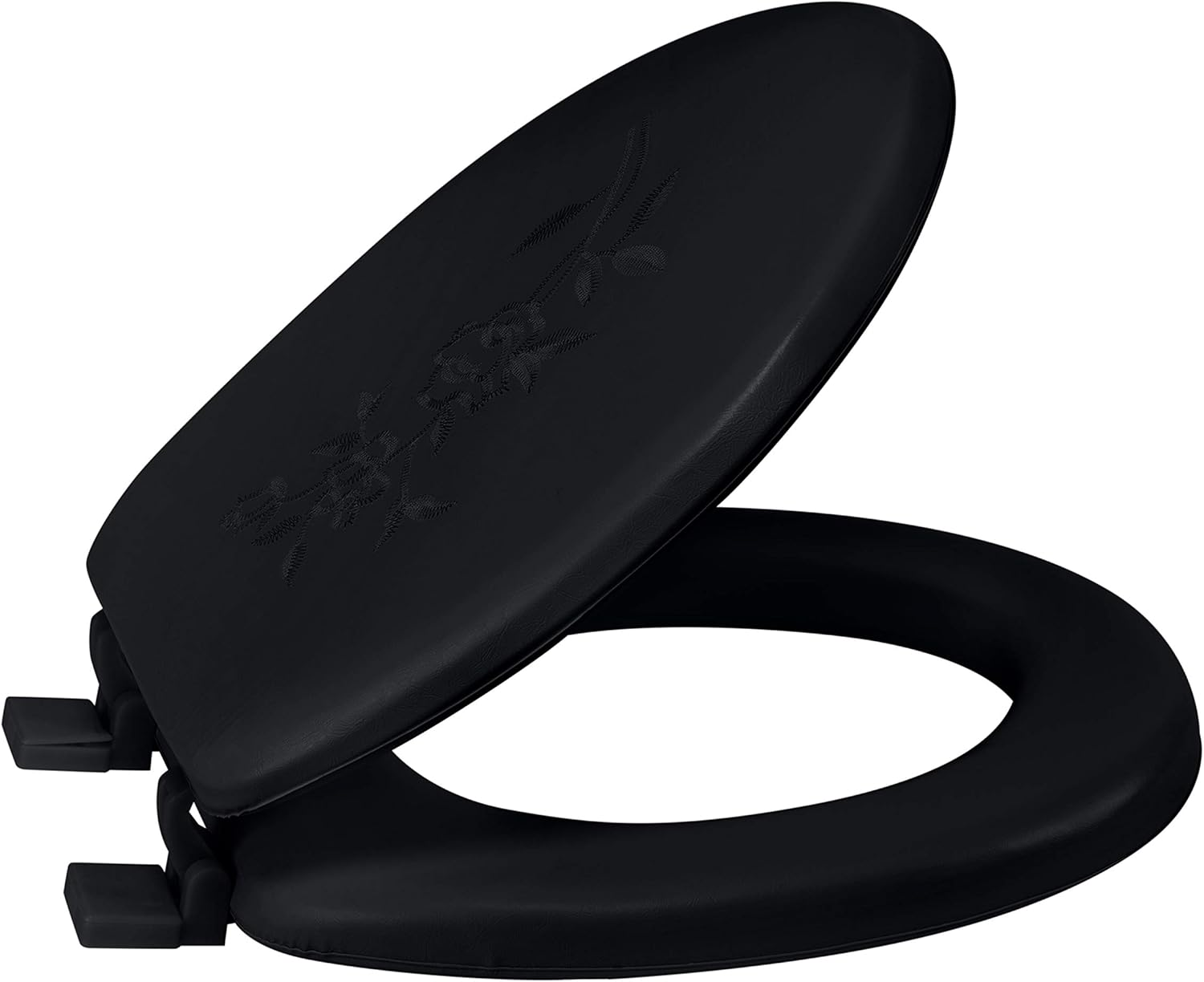 Bath Bliss Extra Soft Standard round Black Toilet Seat Lid