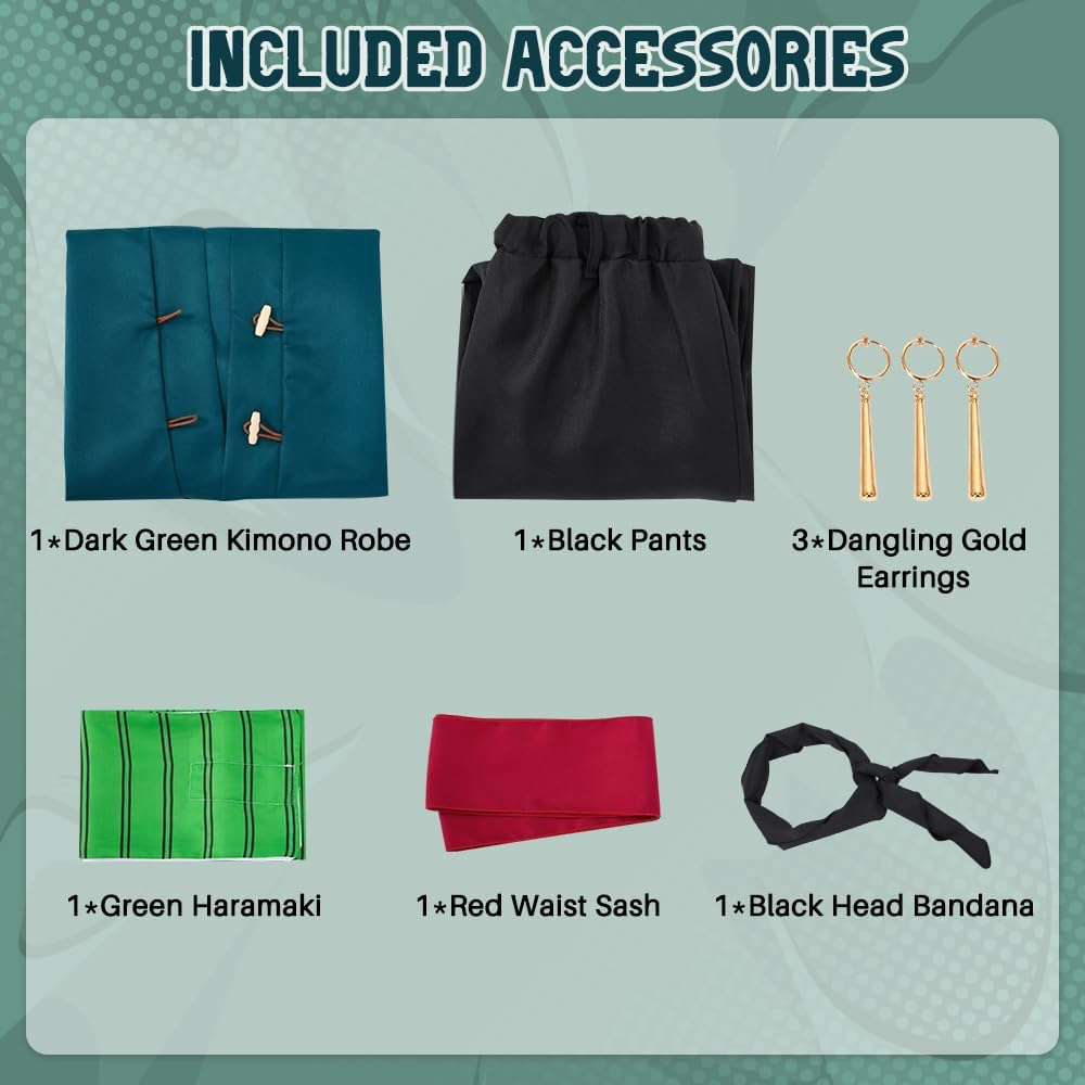 Slowton Kids Kimono Costume Cosplay Outfits Set Halloween Uniform Jackets Costume for Kids Adult image number 3