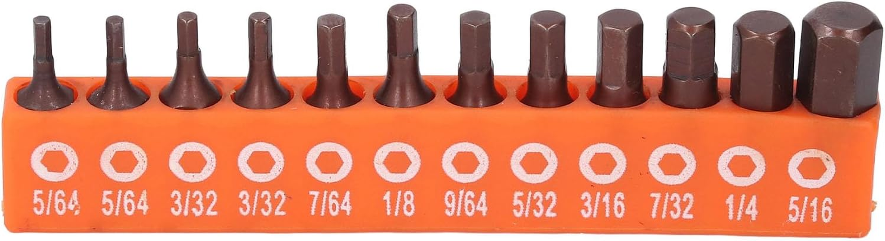 Bewinner 12Pcs Hex Bit Set Imperial 1/4 Inch Shank S2 Alloy Steel 25Mm Screwdriver Drill Bits with Magnetic Grip and Storage Holder for Electric Drill, Hand Drill, and Power Tools image number 1