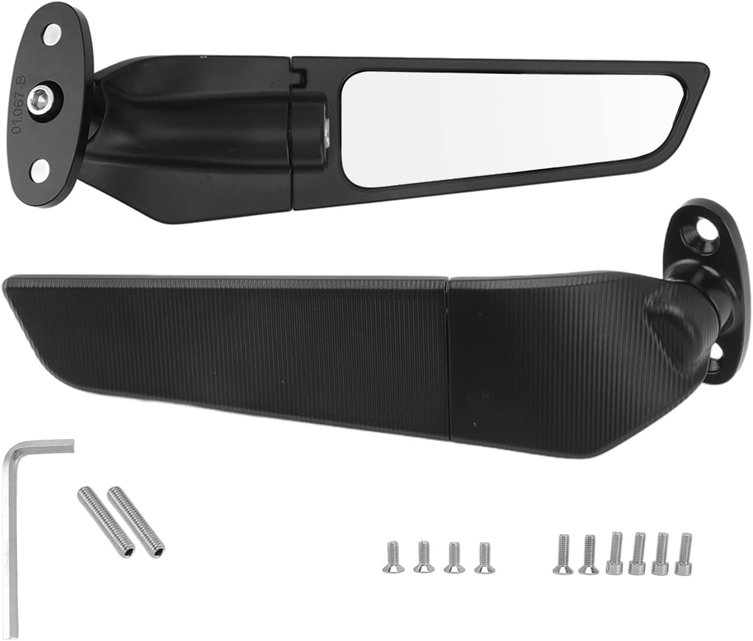 Motorcycle Rearview Mirror, Adjustable Rotating Wind Wing Mirror for CBR500R CBR650R/F CBR250RR CBR600RR, Wide Field of View, Superior Material image number 1