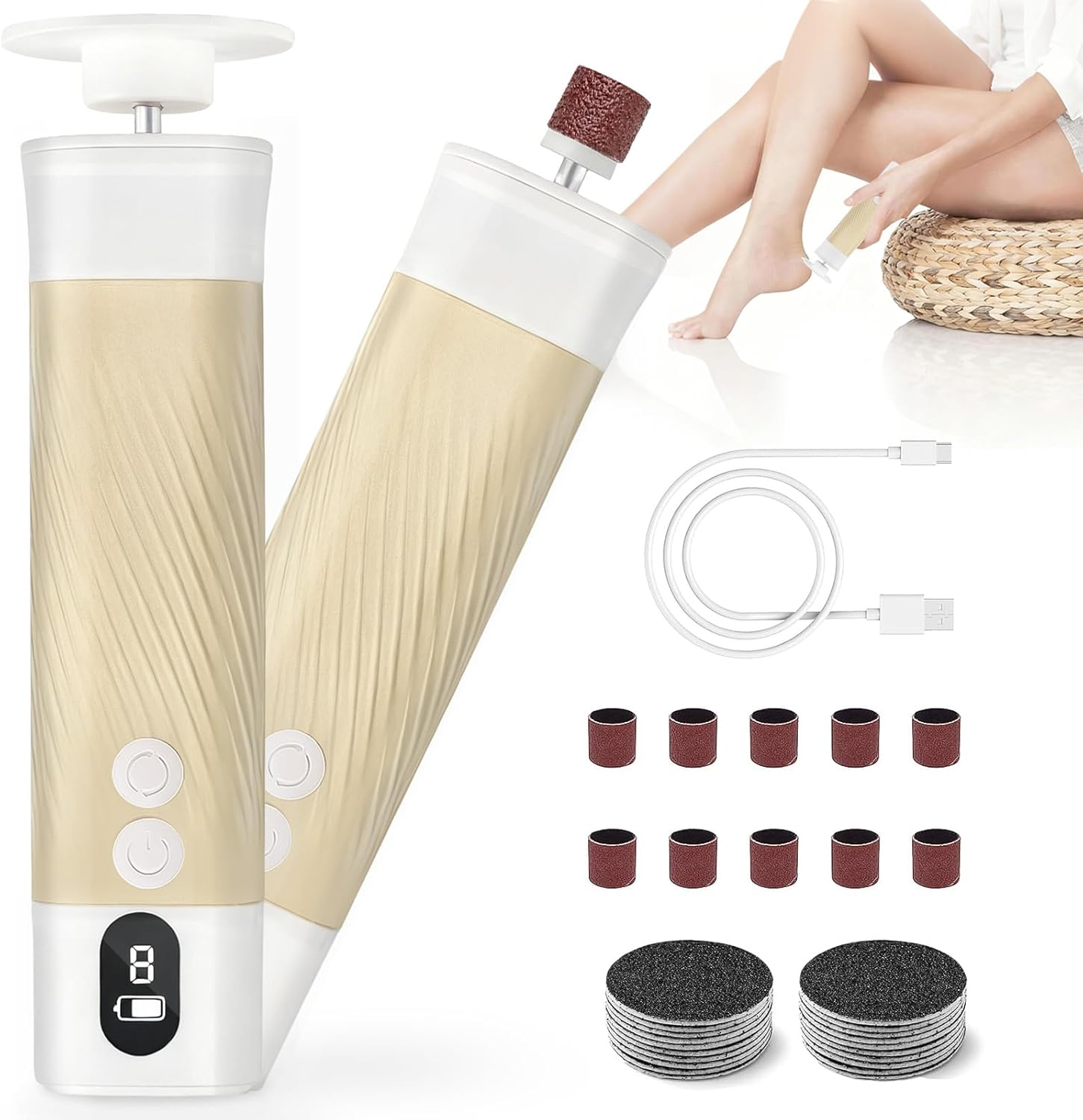 Electric Foot Callus Remover, Professional Pedicure Kit with 9 Speed, LCD Display, Reversal, Gear Memory & Charging Dock, Rechargeable Foot File Grinder for Feet Dry Dead Skin image number 4