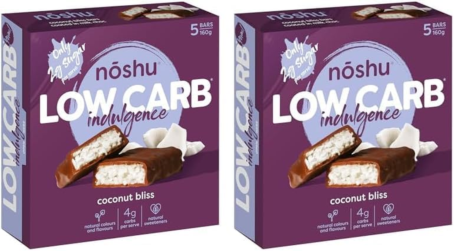 Noshu Low Carb Coconut Bliss Indulgence Bars &ndash; 10 Bars (2 X 160G) image number 1